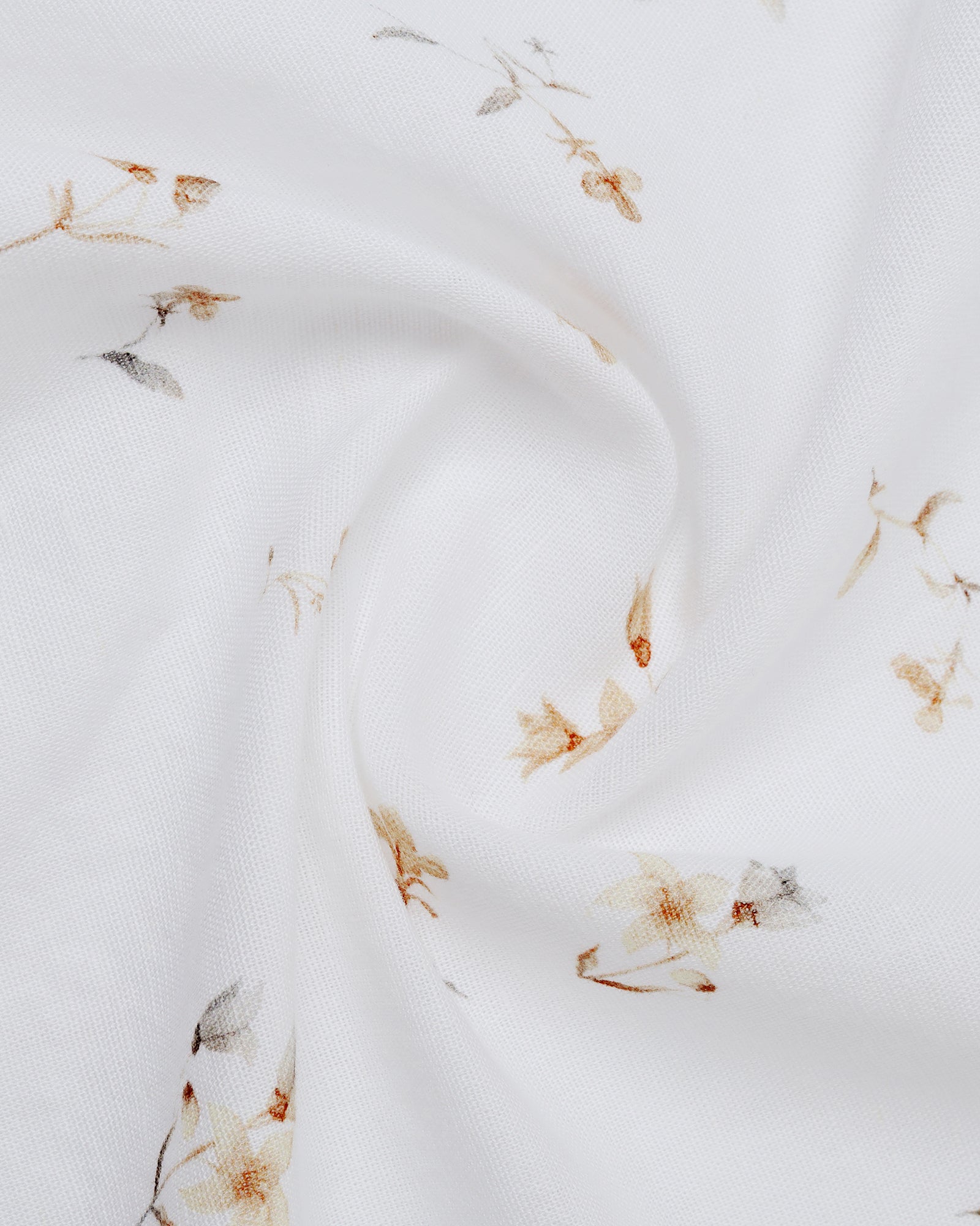 White Linen Printed Shirt - Arigo