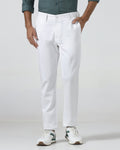 White Linen Solid Khakis - Judas