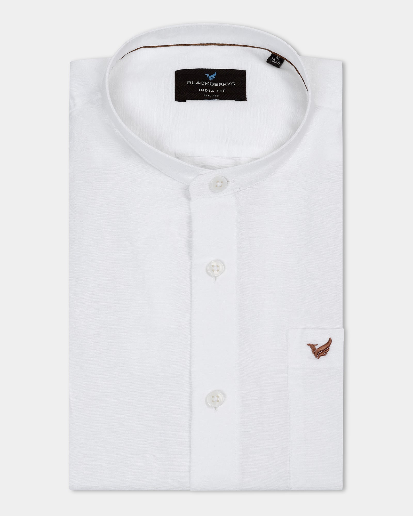 White Linen Solid Shirt - Cleo