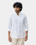 White Linen Solid Shirt - Cleo