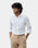 White Linen Solid Shirt - Salmon