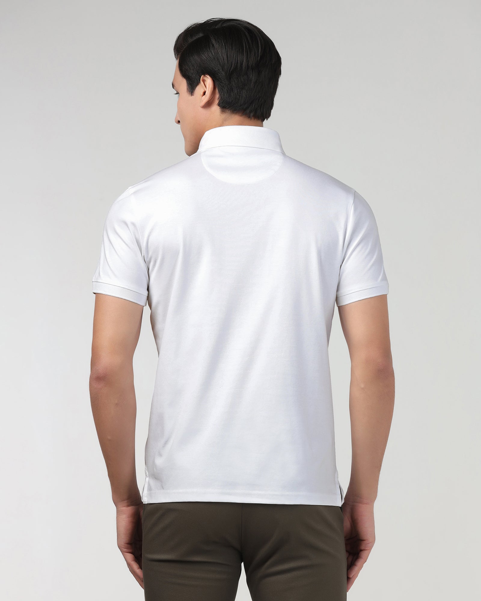 White Luxe Solid Polo - Toll