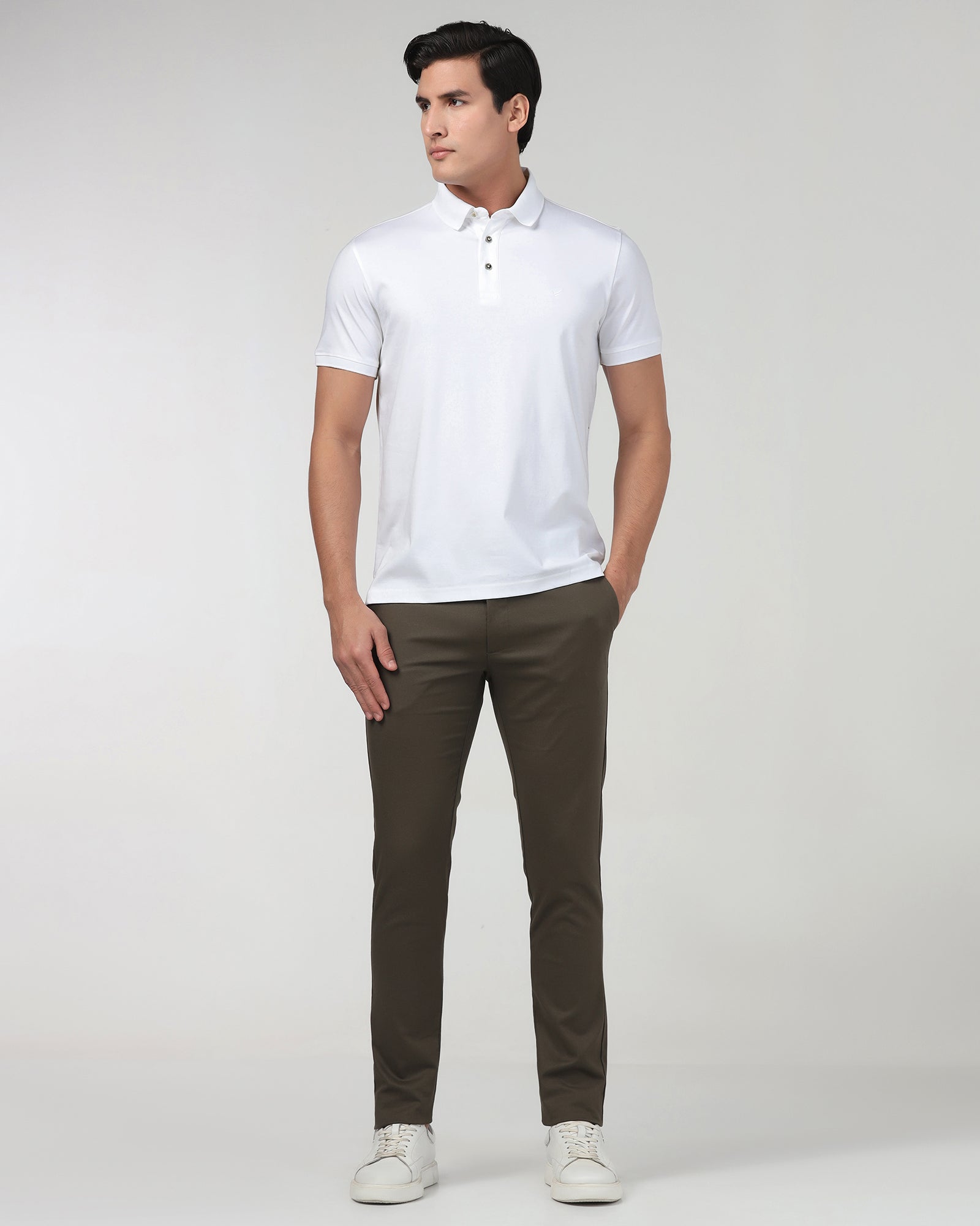 White Luxe Solid Polo - Toll