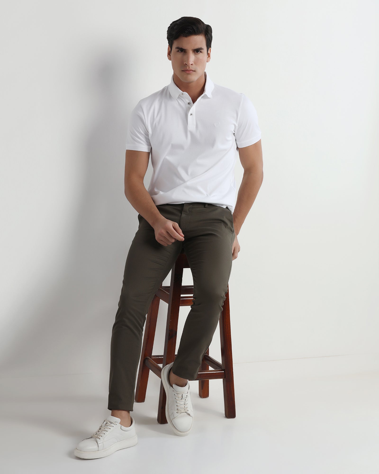 White Luxe Solid Polo - Toll