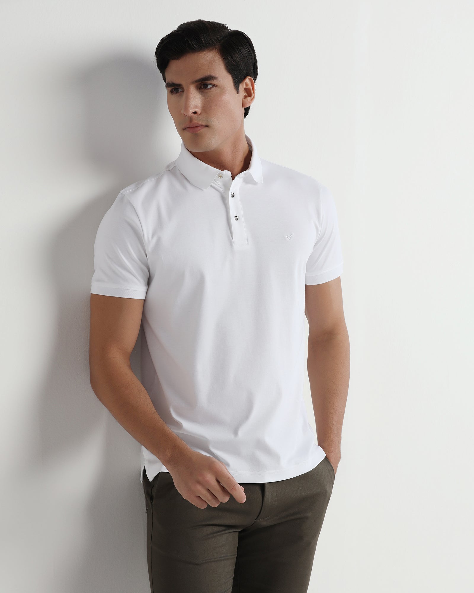White Luxe Solid Polo - Toll