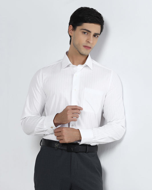 White Luxe Stripe Shirt - Oscar