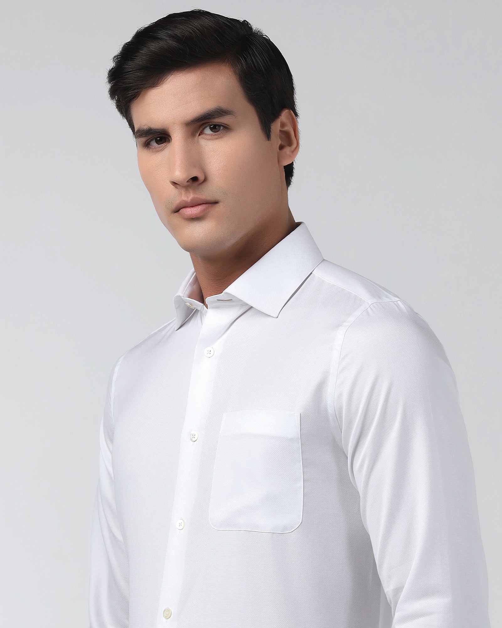 White Luxe Textured Shirt - Twix