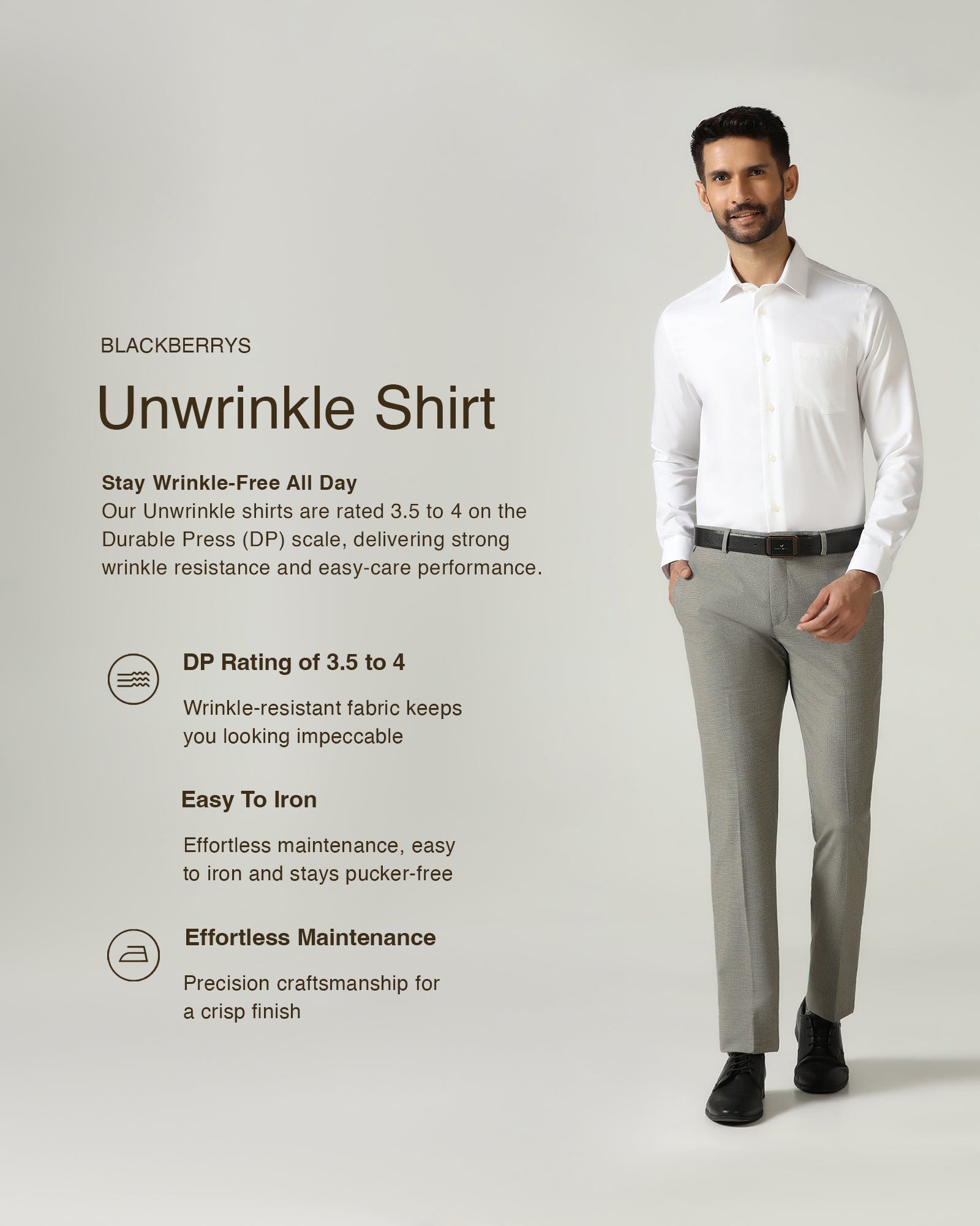 White Non Iron Textured Shirt - P31