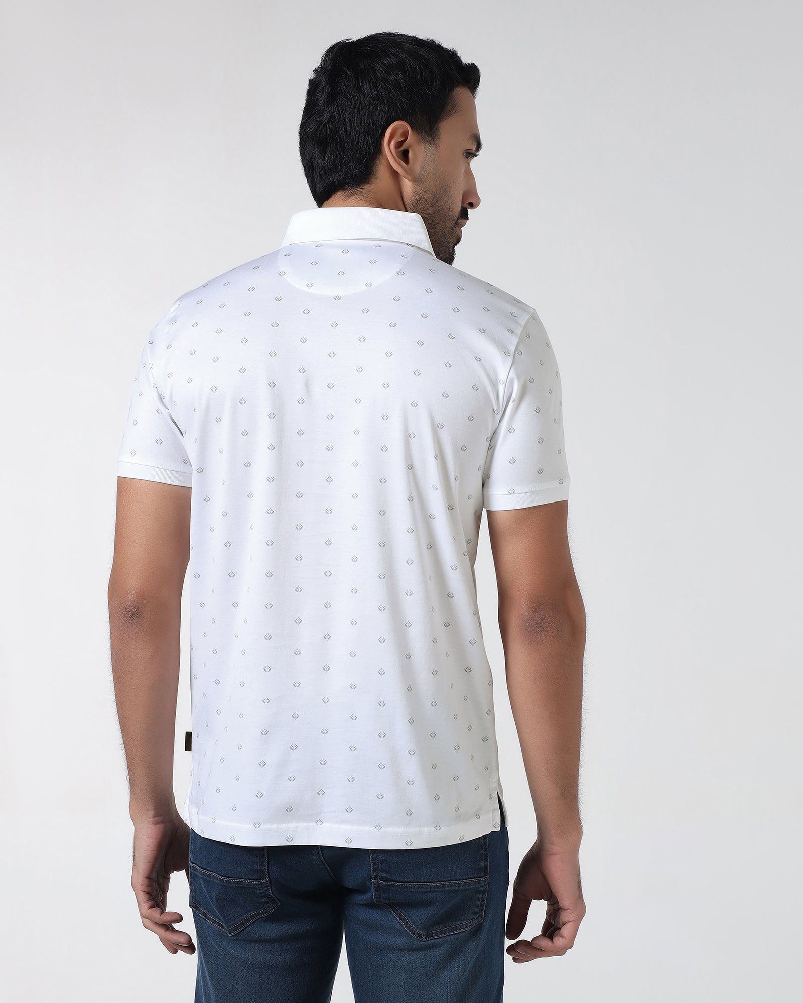 White Printed Polo - Joey
