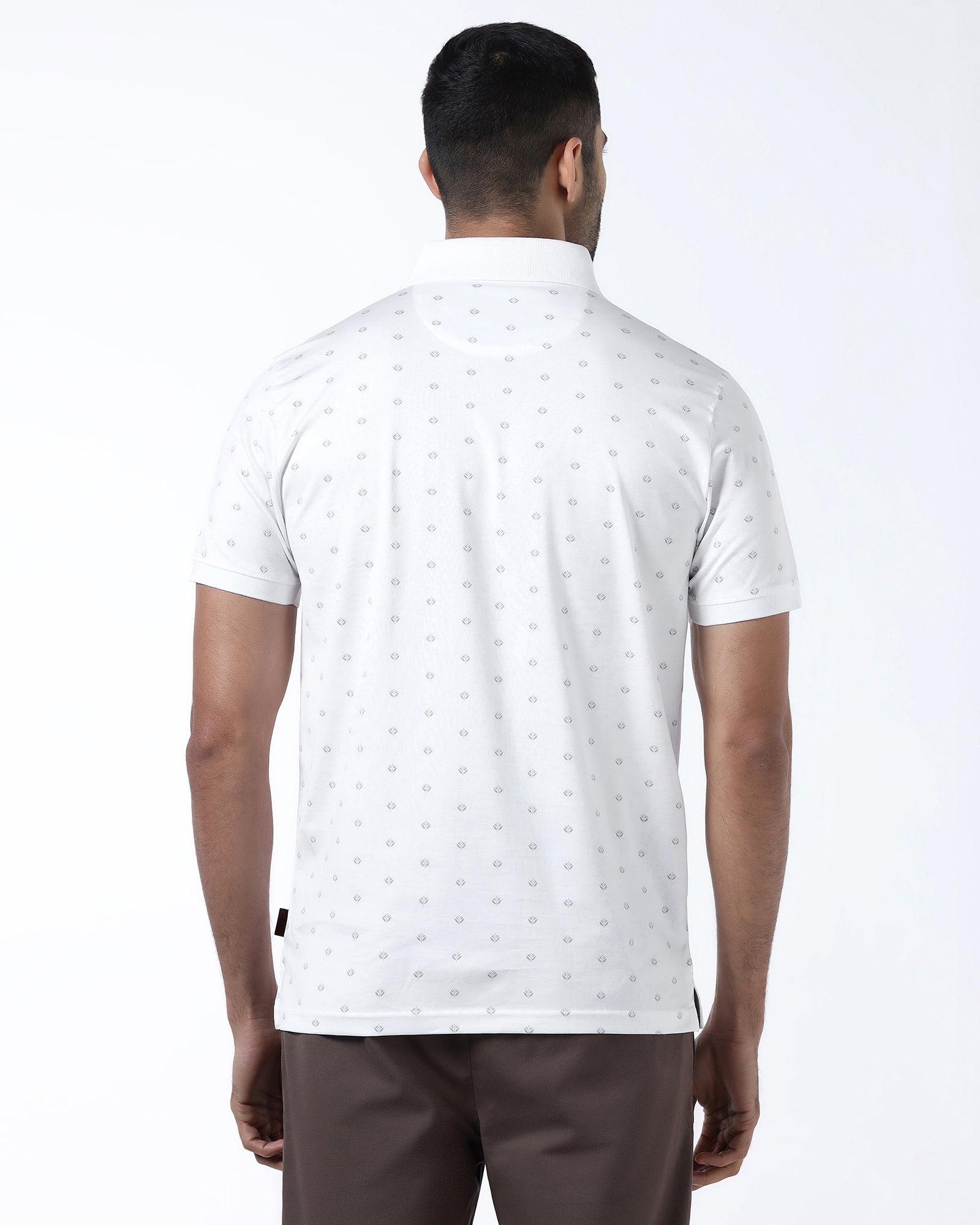 White Printed Polo - Joey
