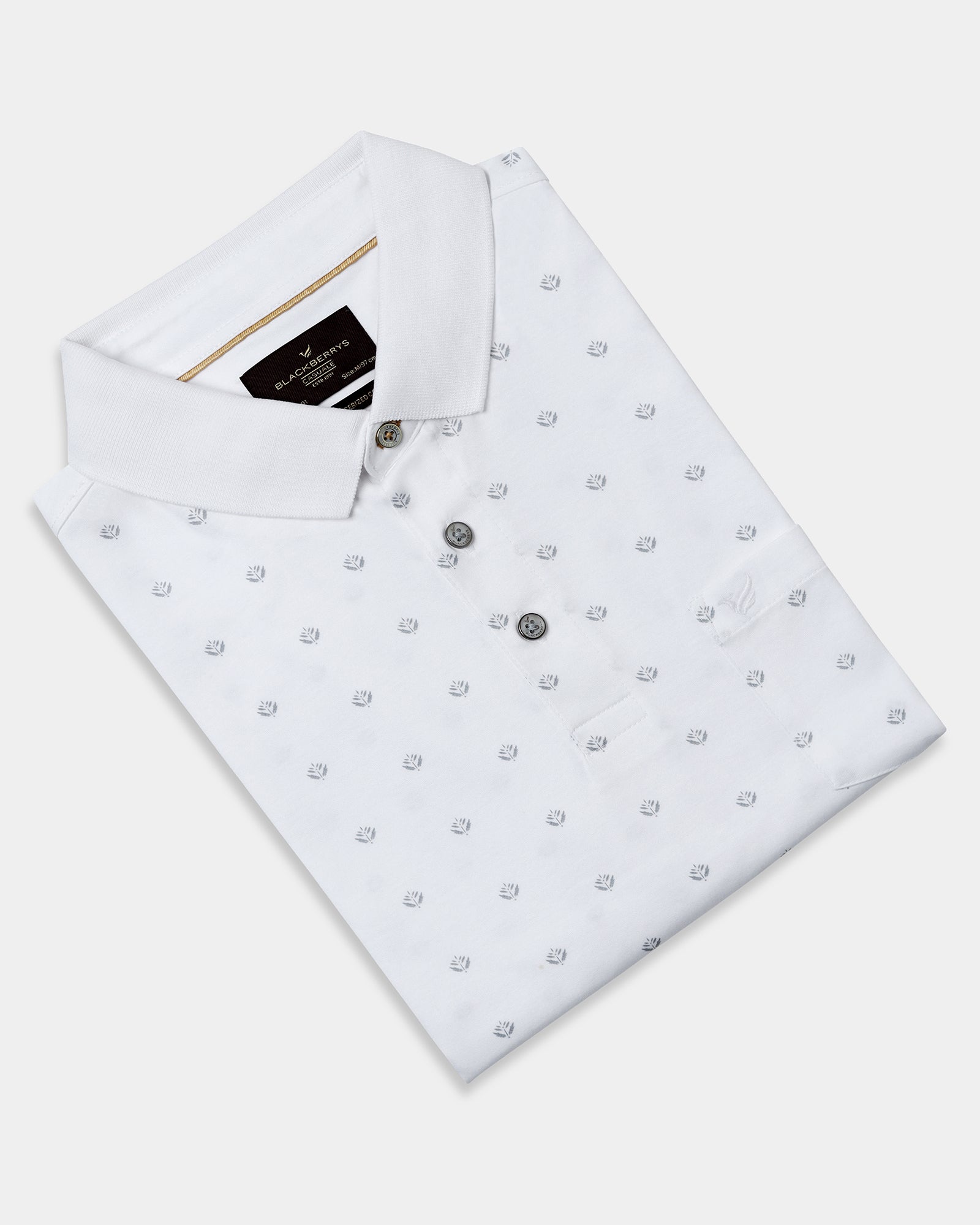 White Printed Polo - Joey