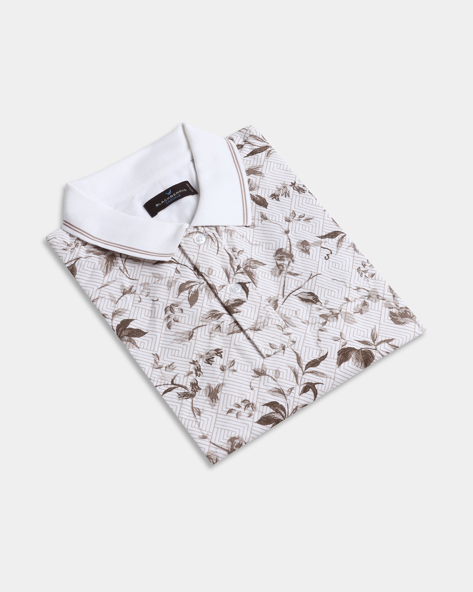 White Printed Polo - Neru
