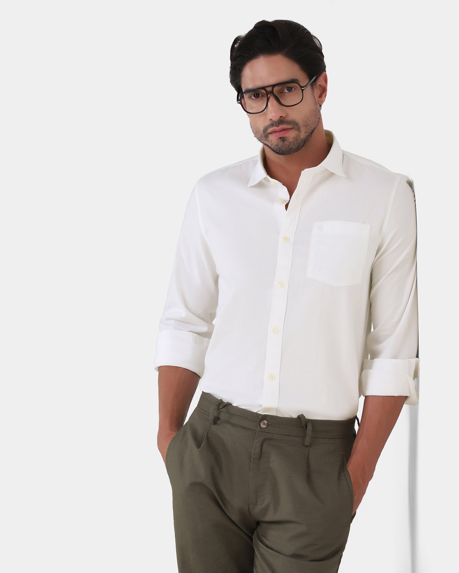 White Printed Shirt - Gebbew