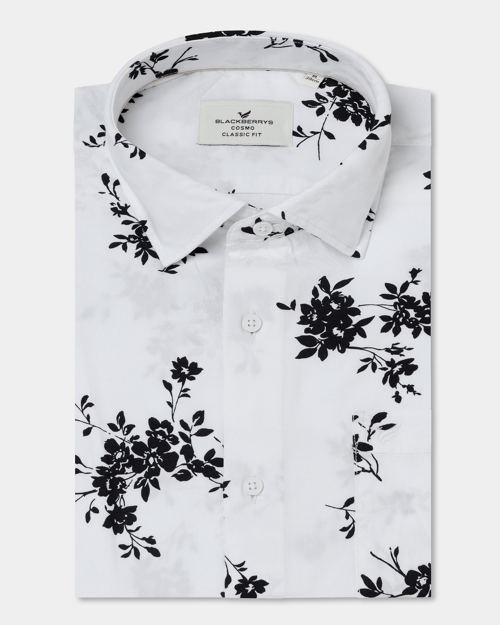 White Half Sleeve Printed Shirt - Hobson