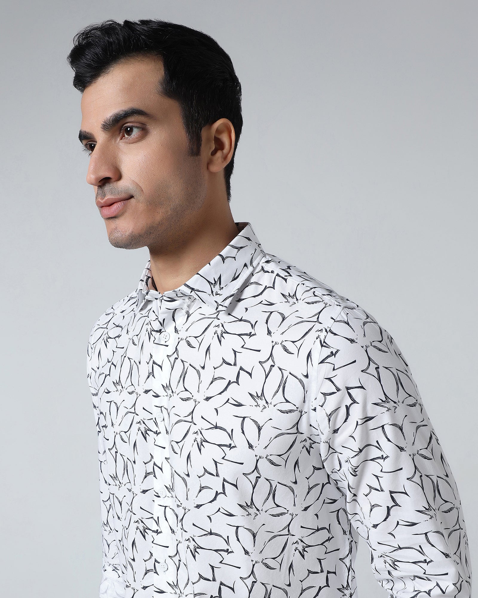 White Printed Shirt - Marcen