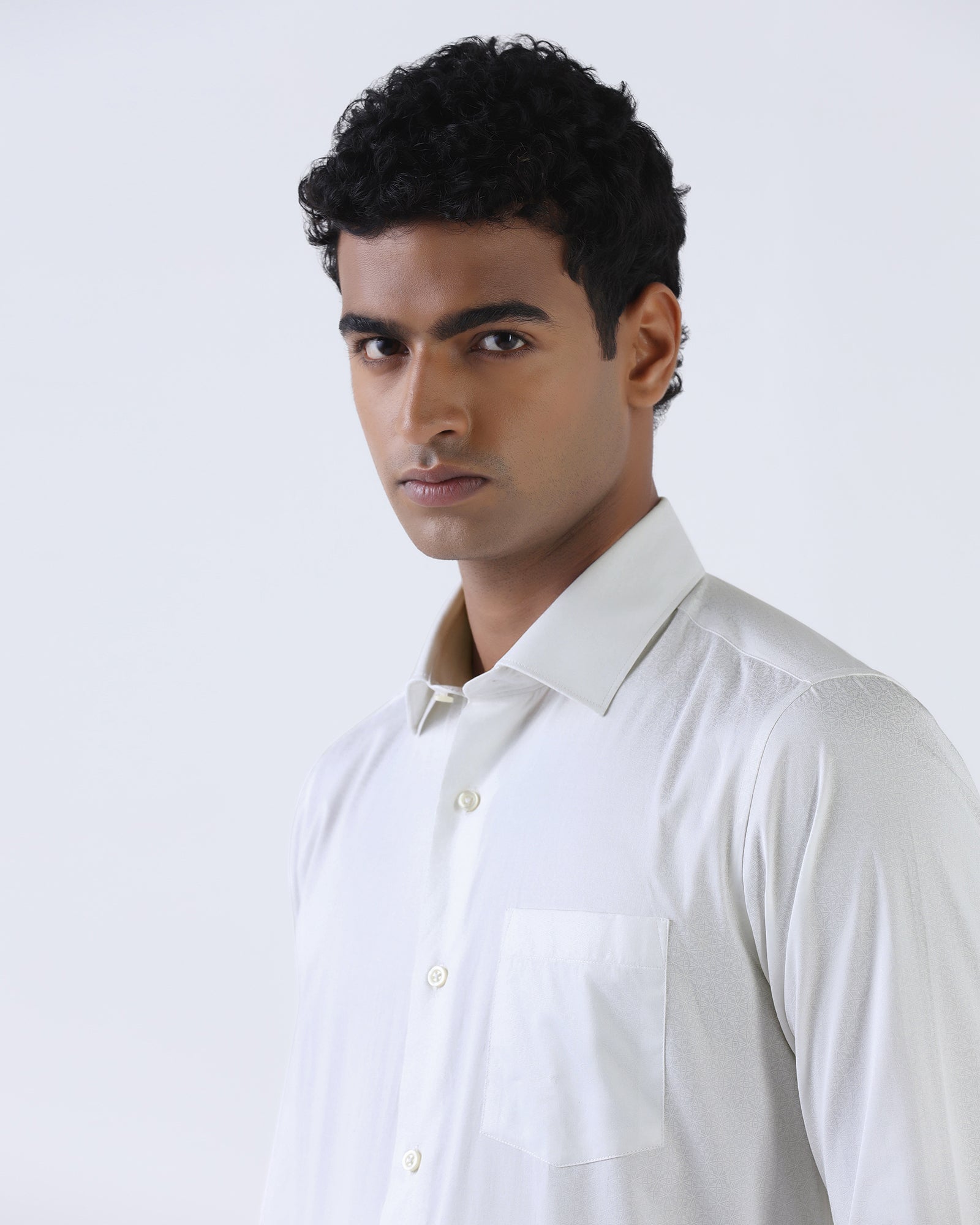 White Printed Shirt - Sherlock