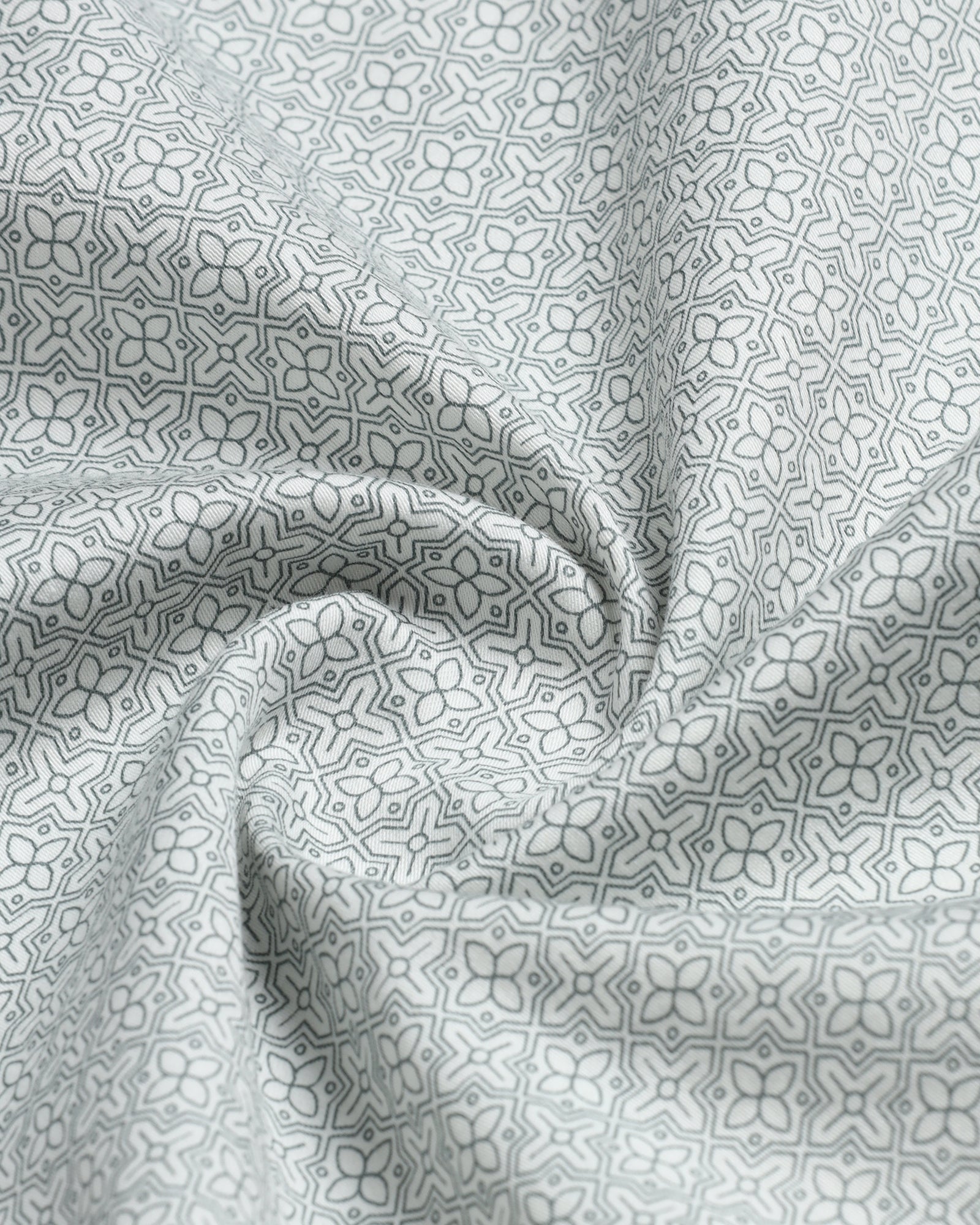White Printed Shirt - Teffad