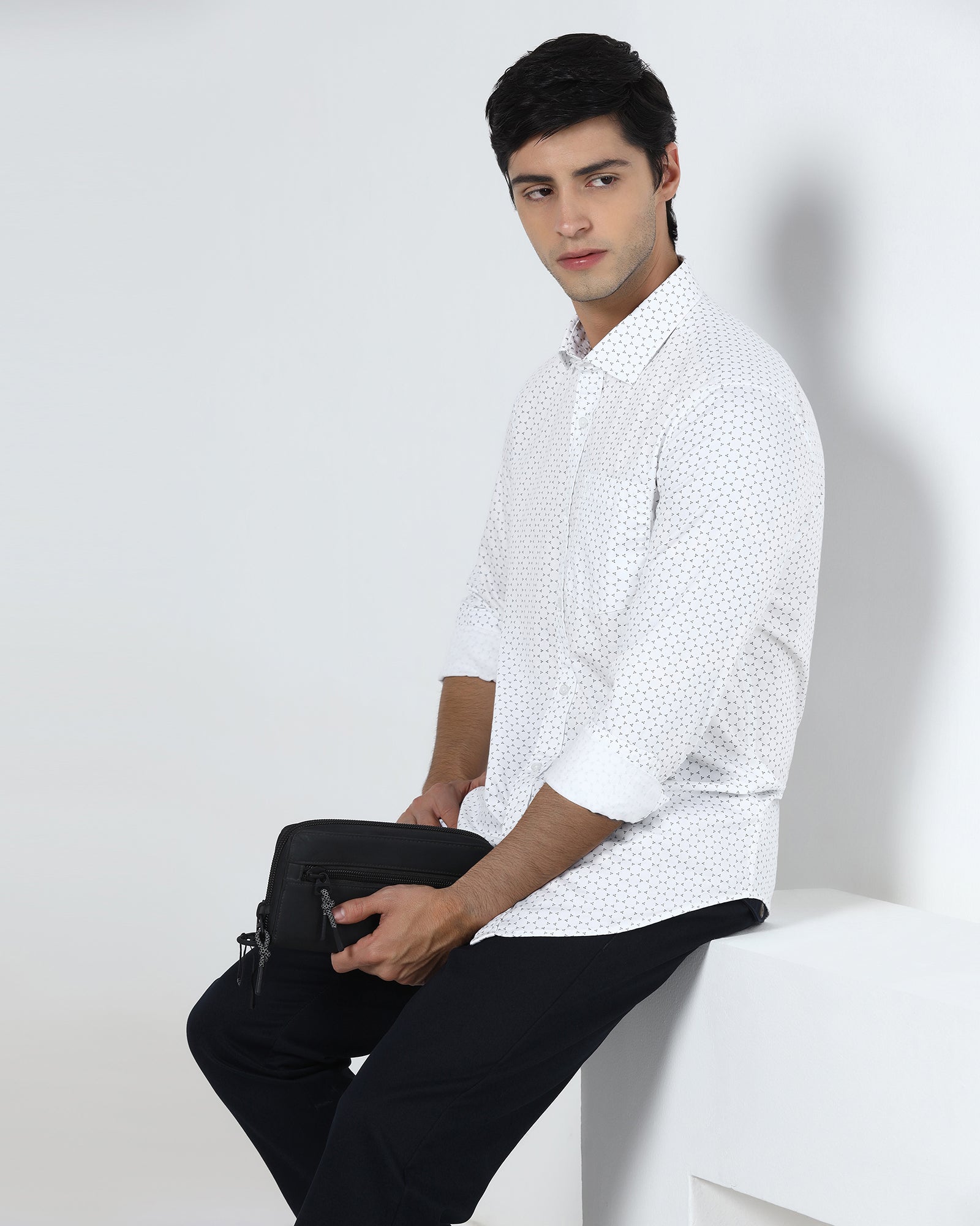 White Printed Shirt - Zovik