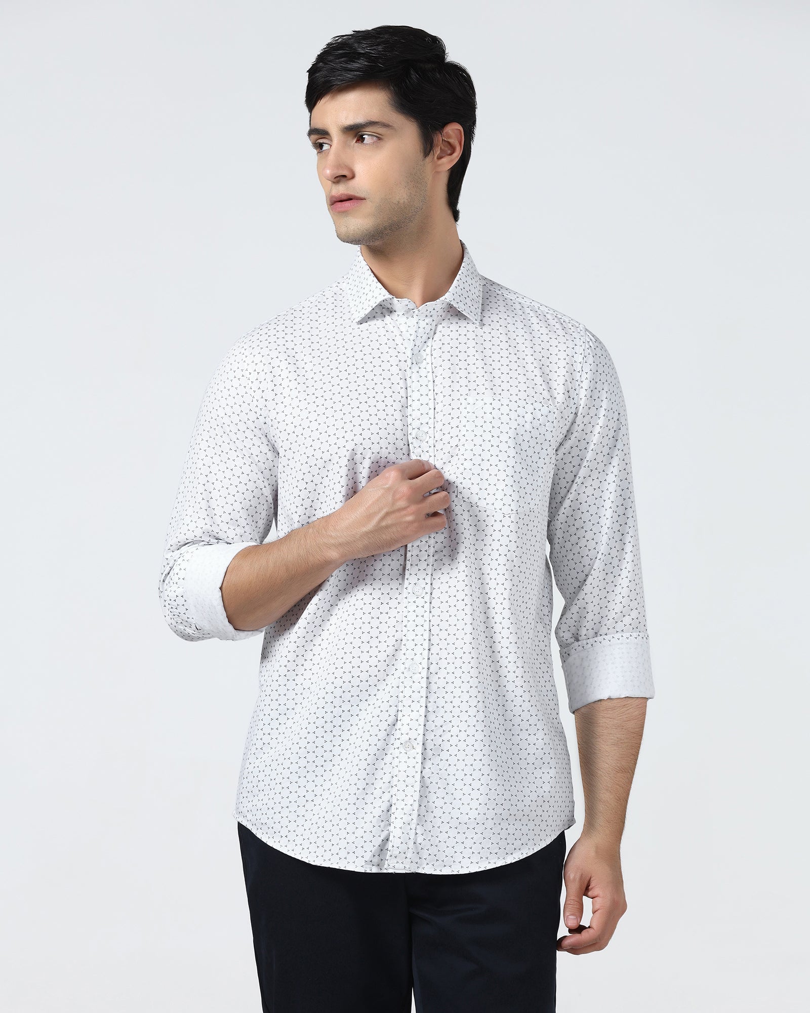 White Printed Shirt - Zovik