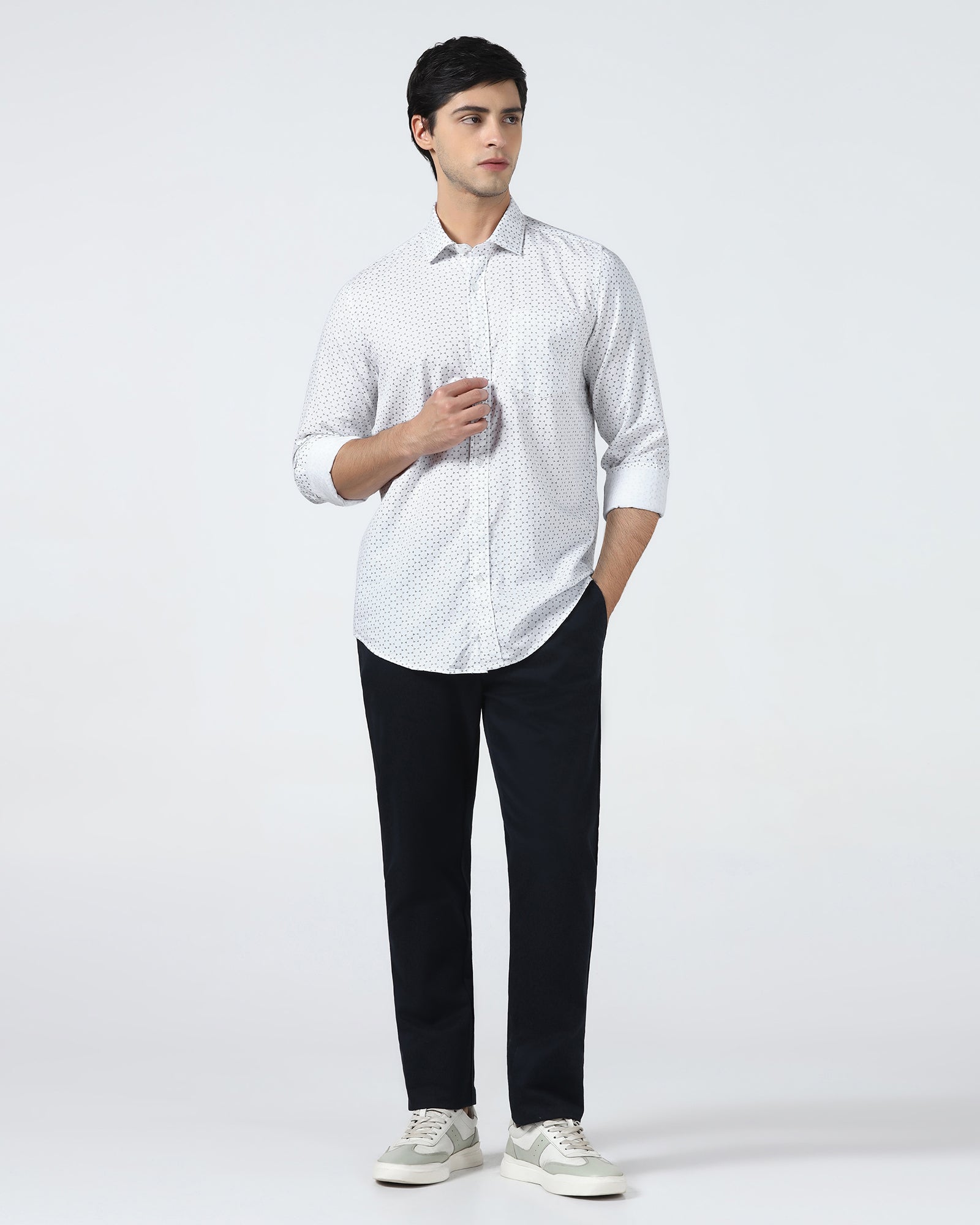White Printed Shirt - Zovik
