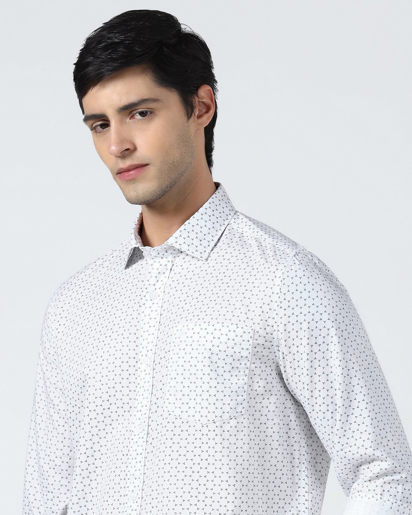 White Printed Shirt - Zovik