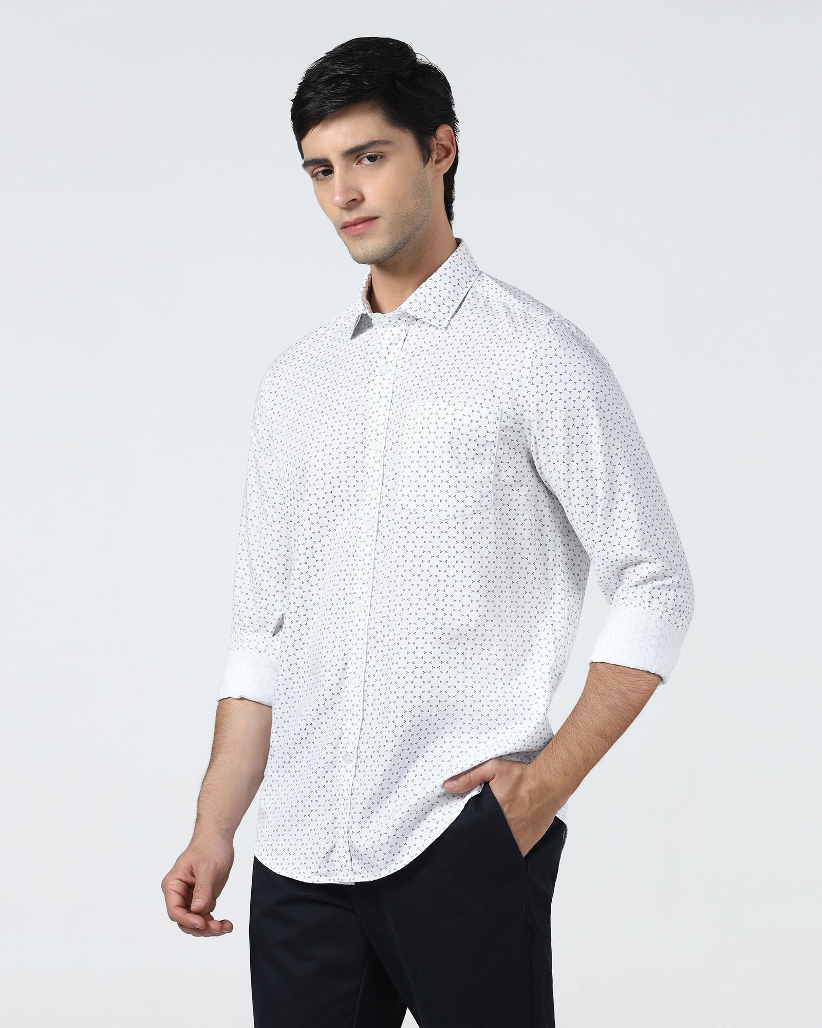 White Printed Shirt - Zovik