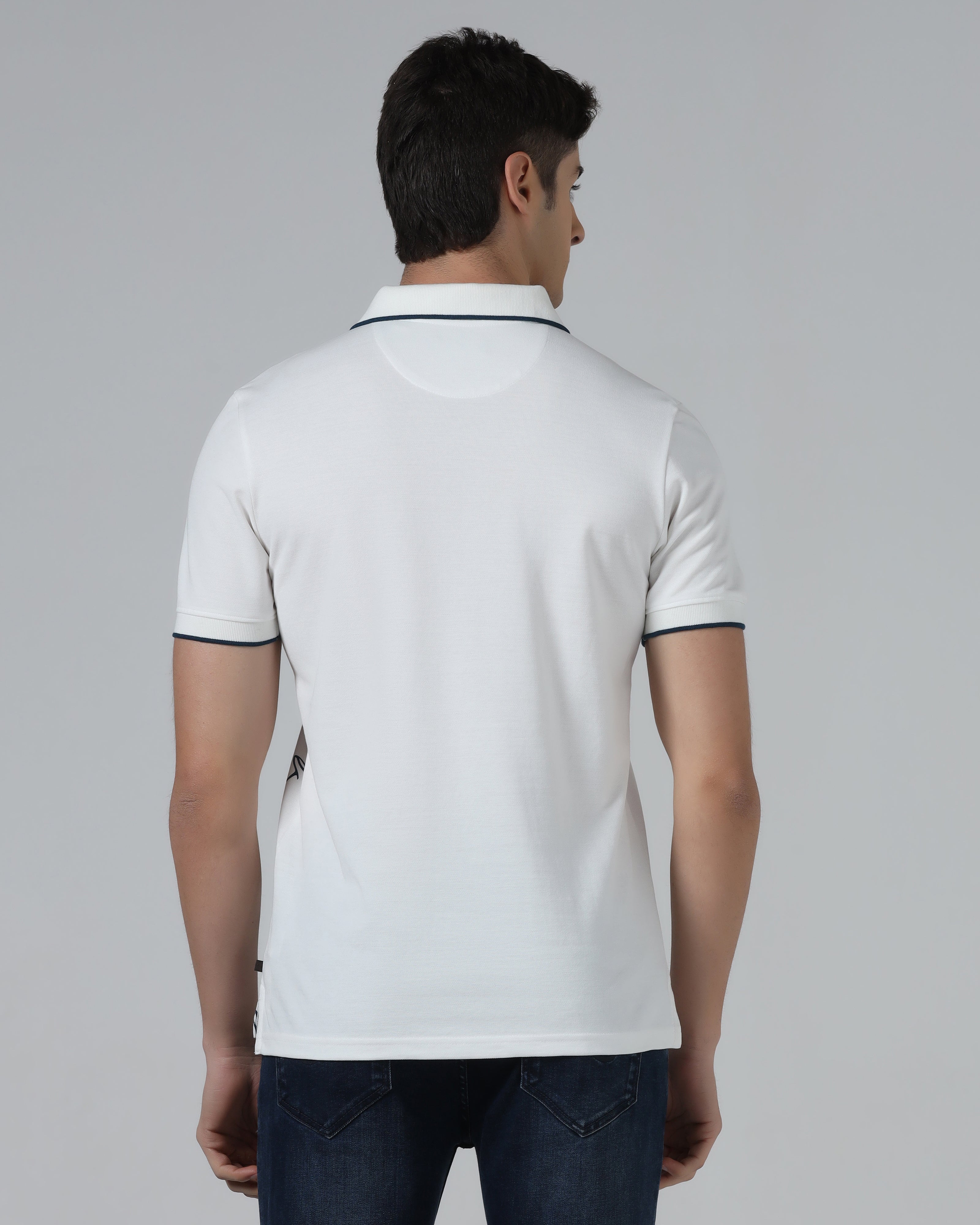 White Printed Polo - Poise