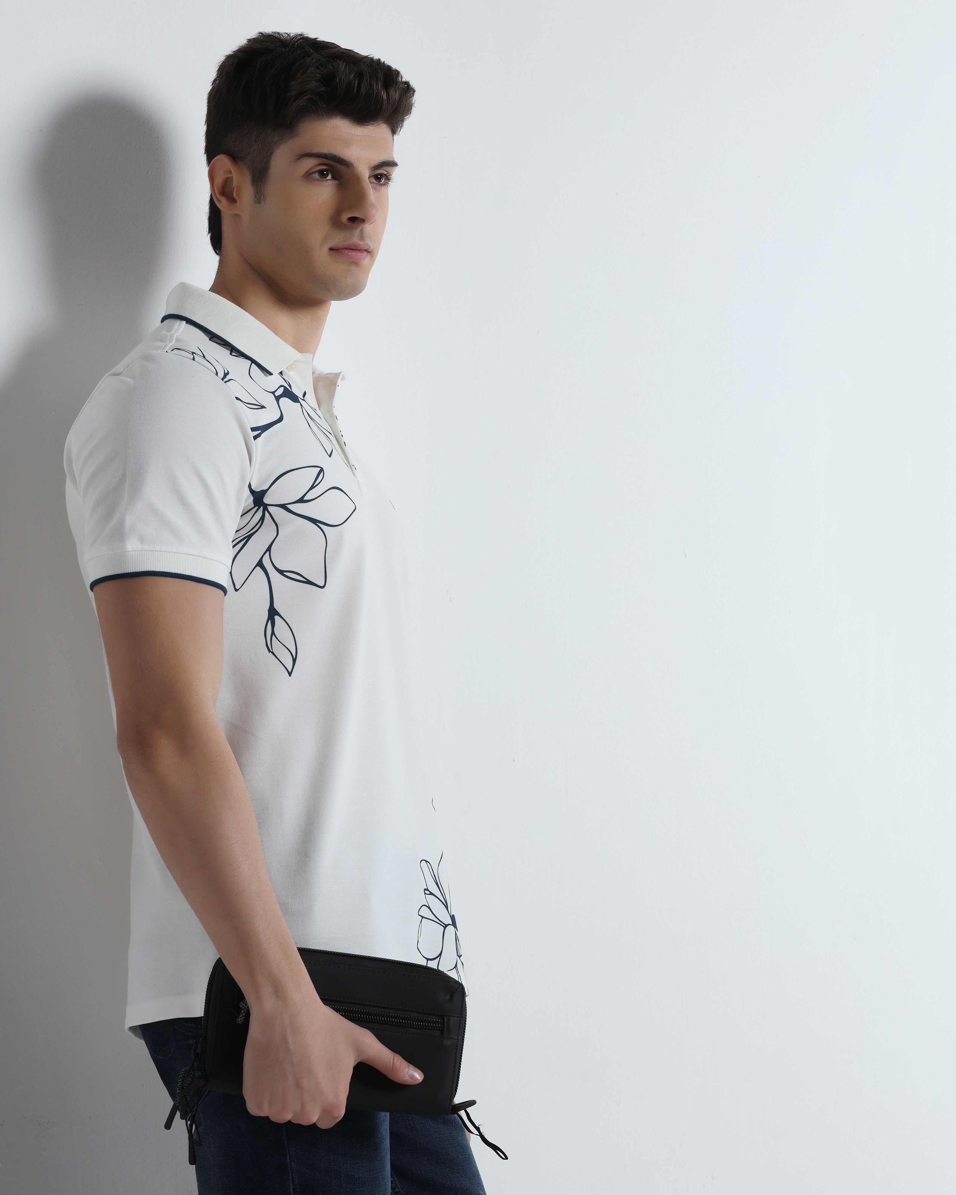 White Printed Polo - Poise
