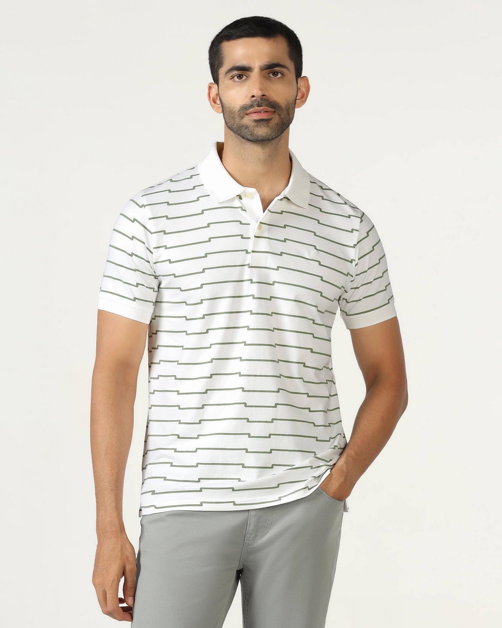 White Printed Polo - Maze