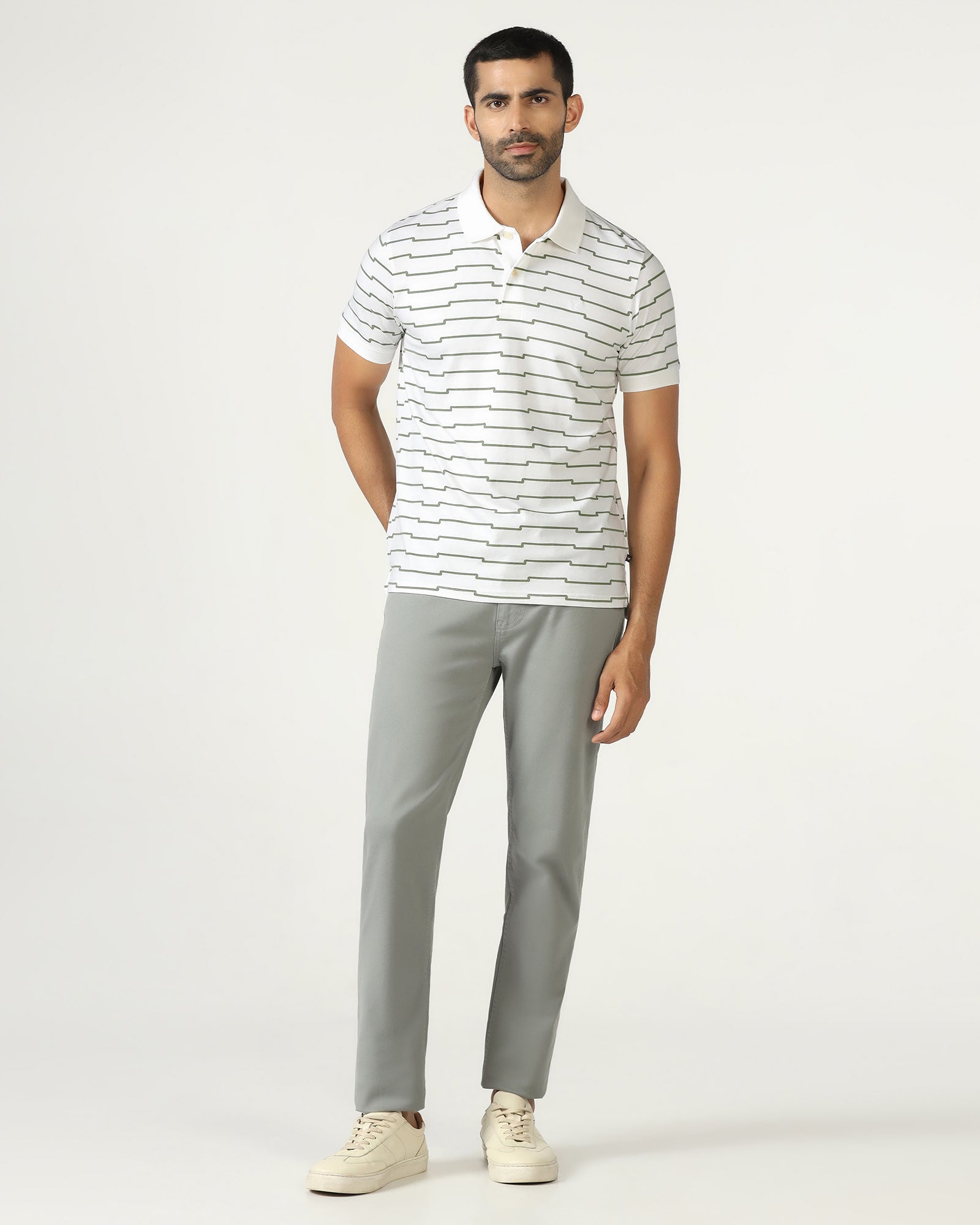 White Printed Polo - Maze