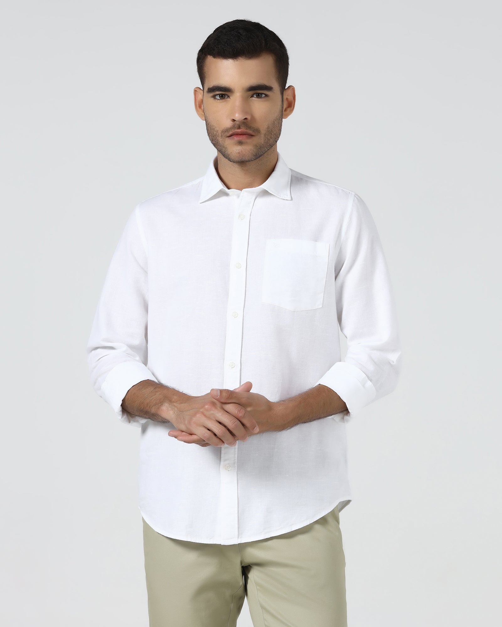 White Solid Shirt - Camro