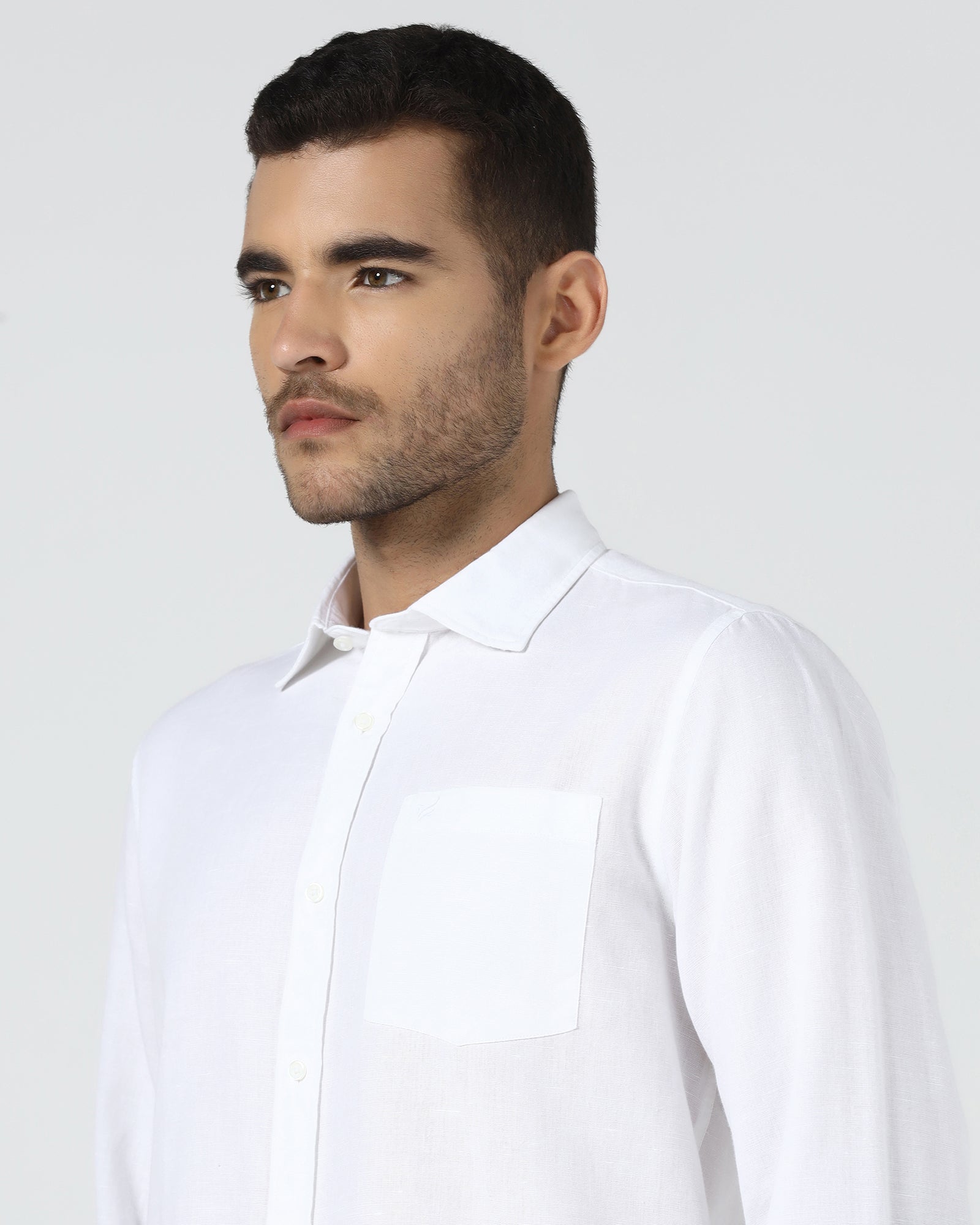 White Solid Shirt - Camro