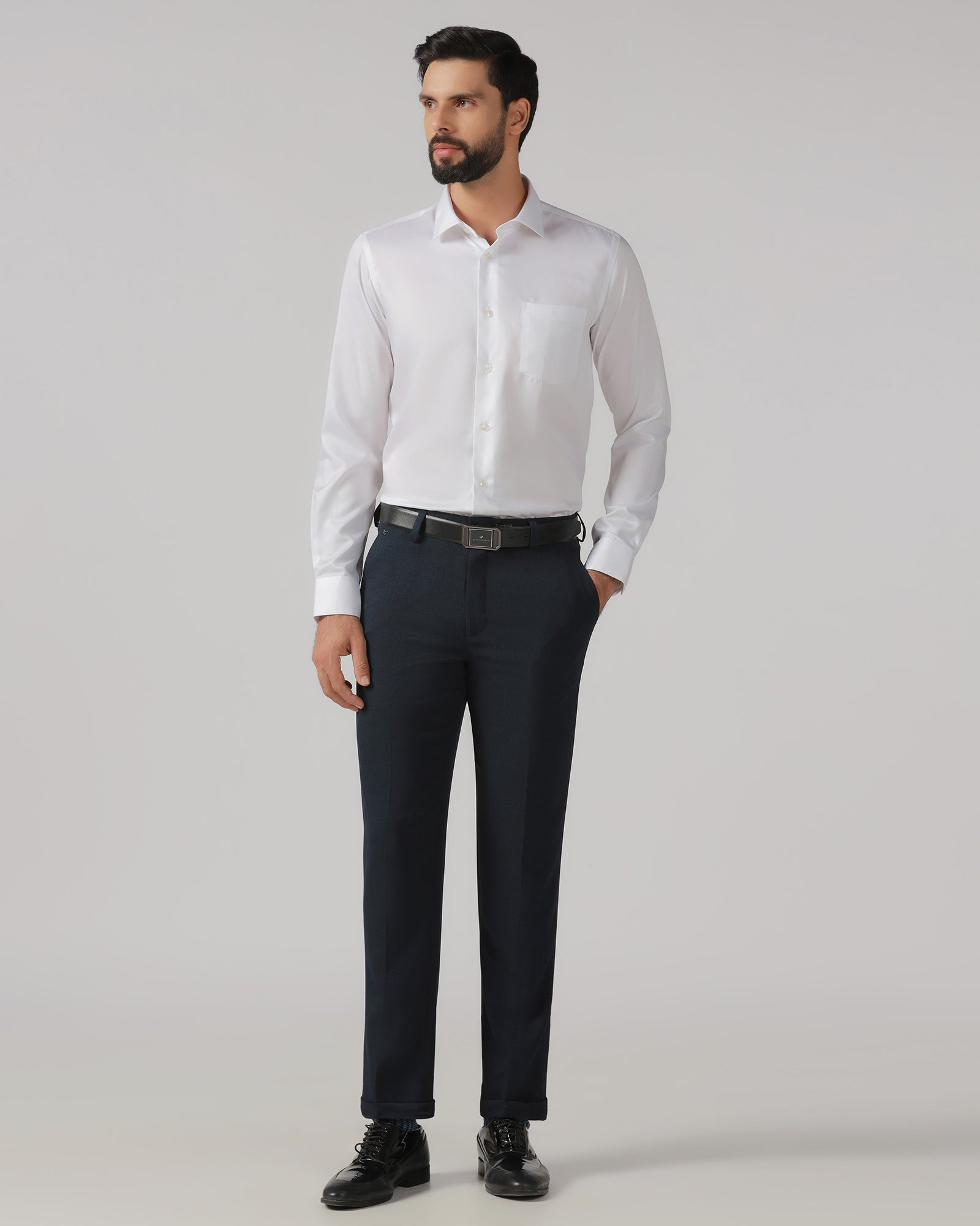 White Solid Shirt - Dawn