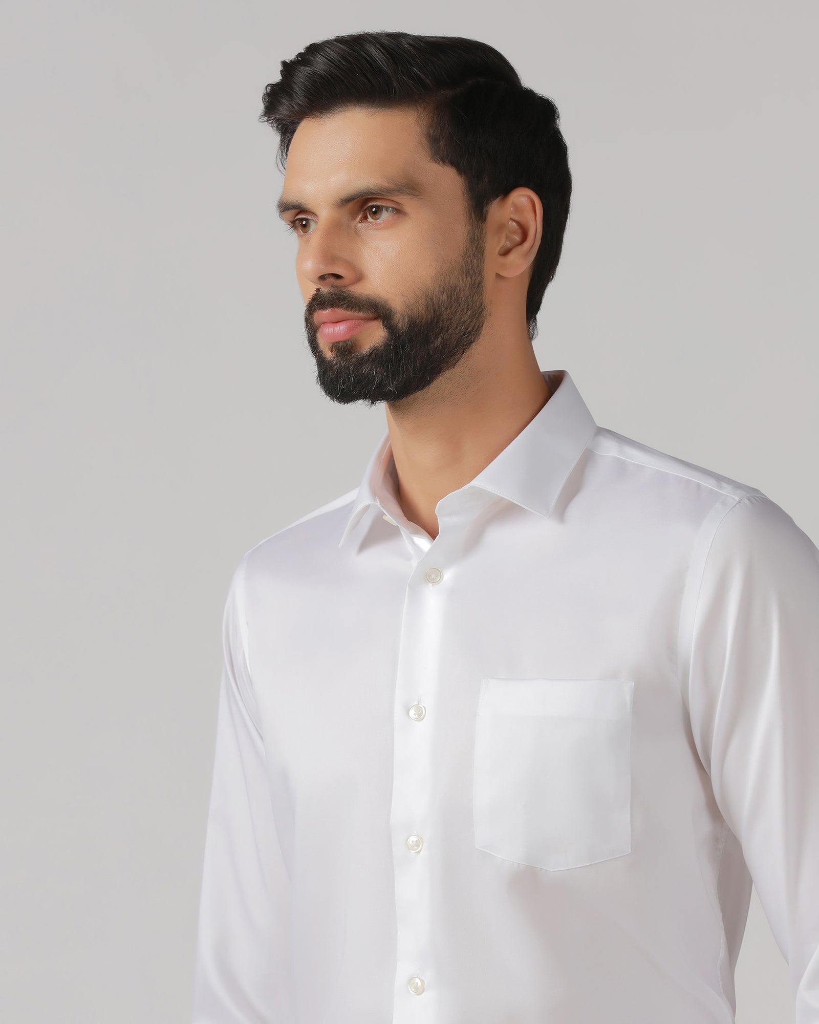White Solid Shirt - Dawn