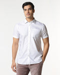 White Half Sleeve Solid Shirt - Trun