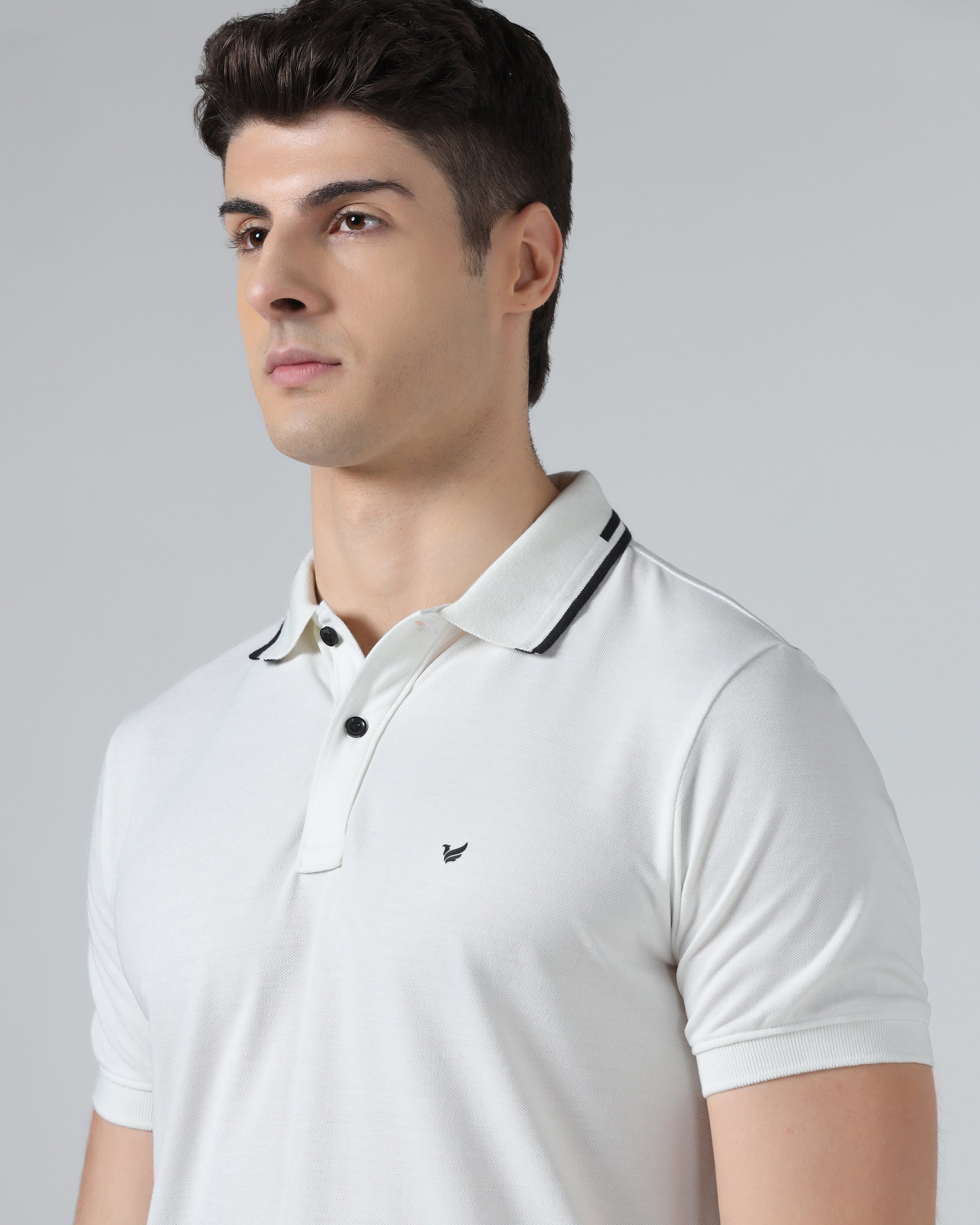 White Solid Polo - Branch