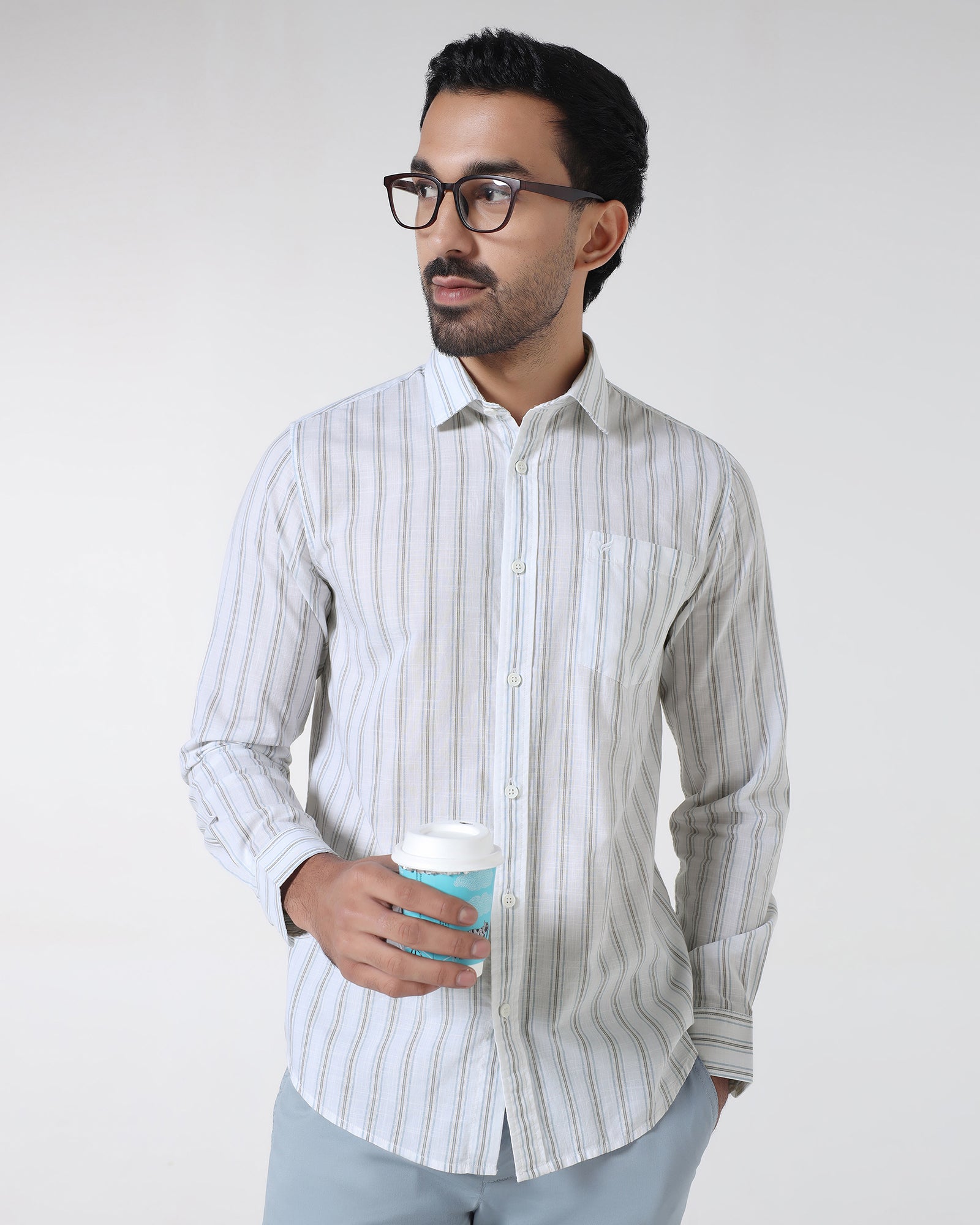 White Stripe Shirt - Lekor