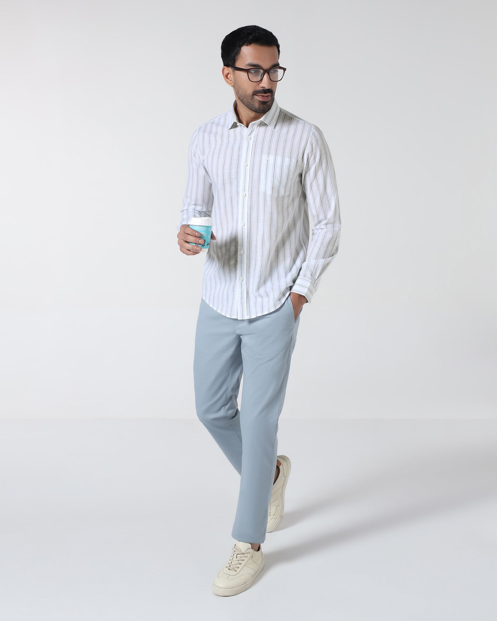White Stripe Shirt - Lekor