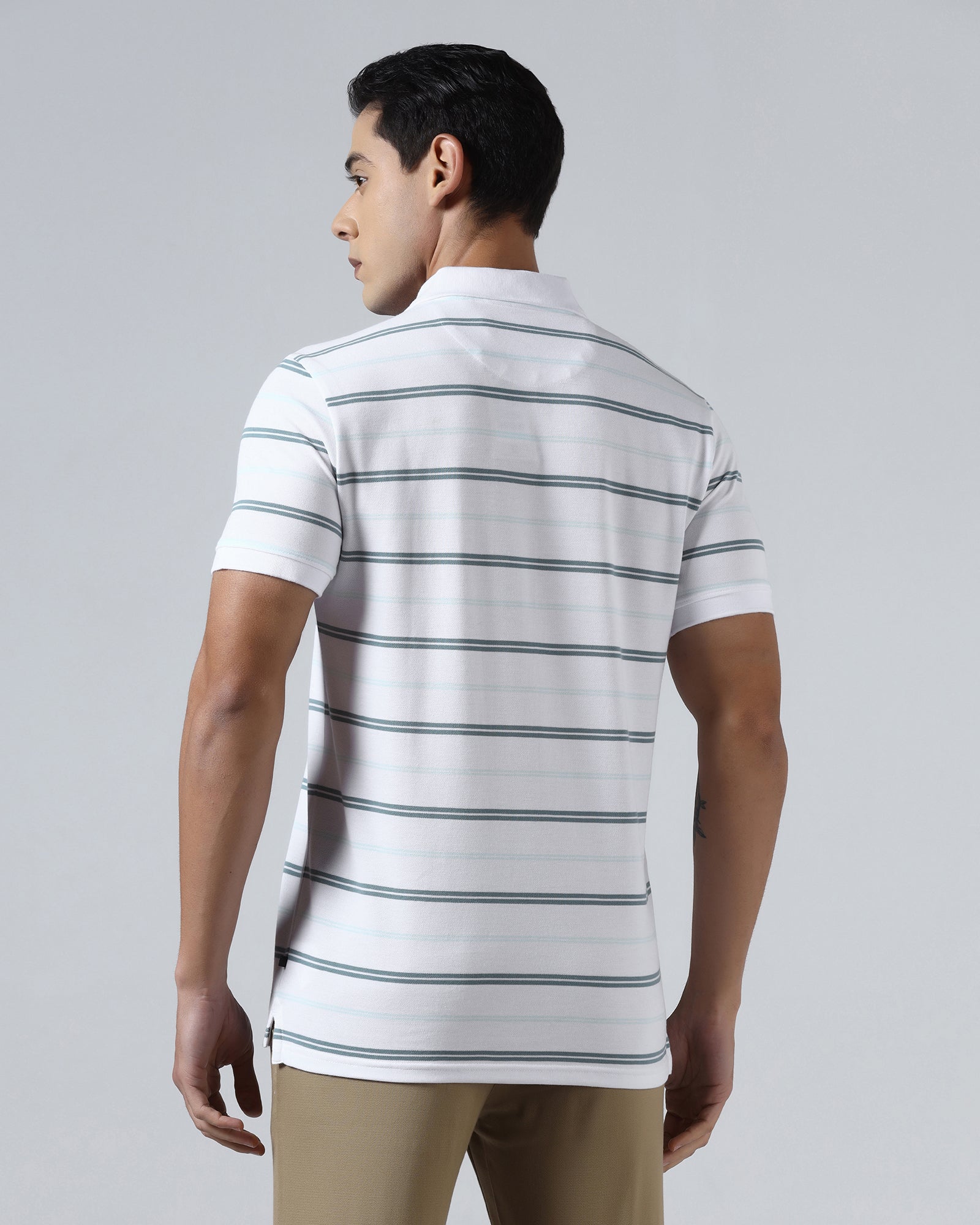 White Stripe Polo - Stripeon