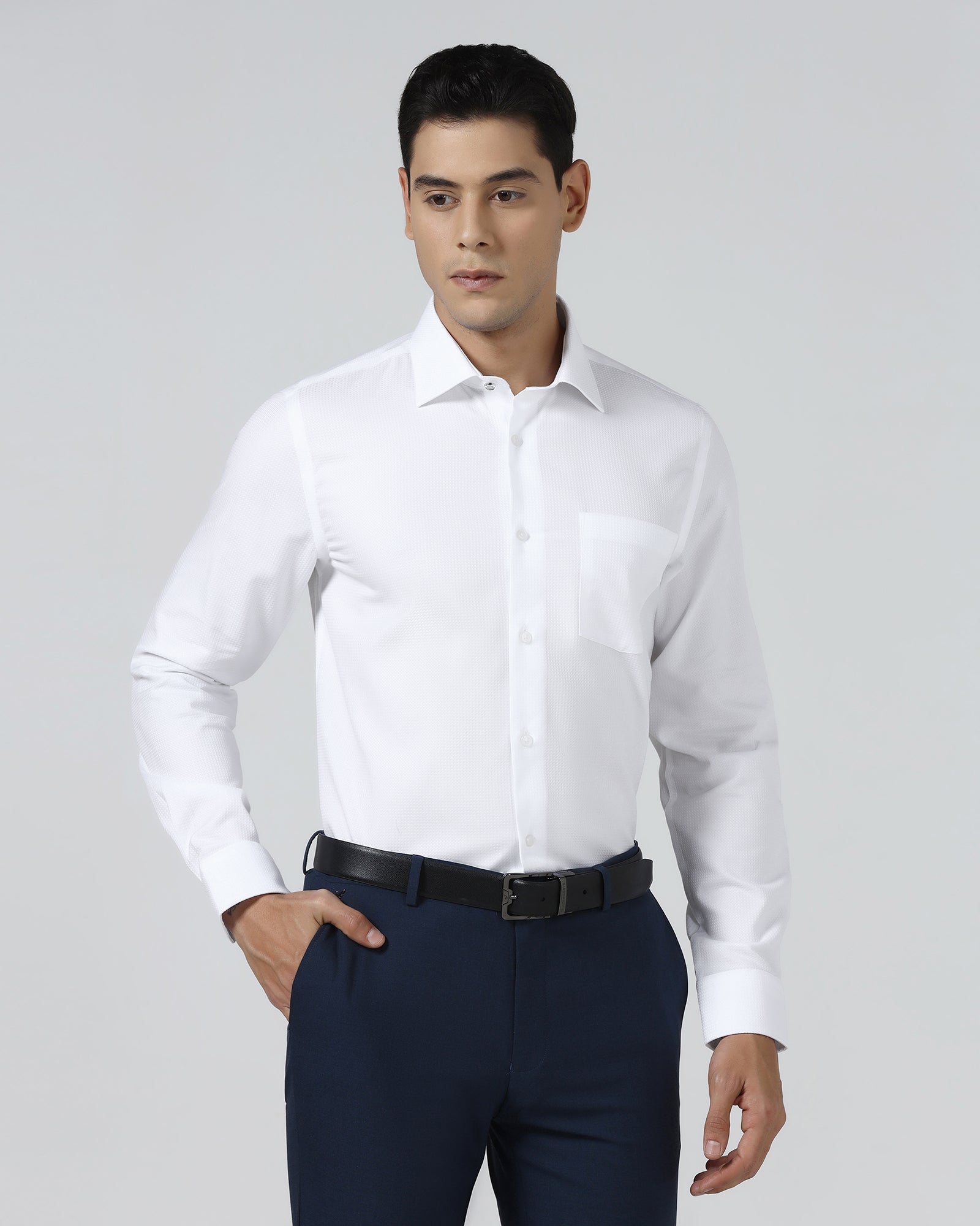 Super White Textured Shirt - Eclair