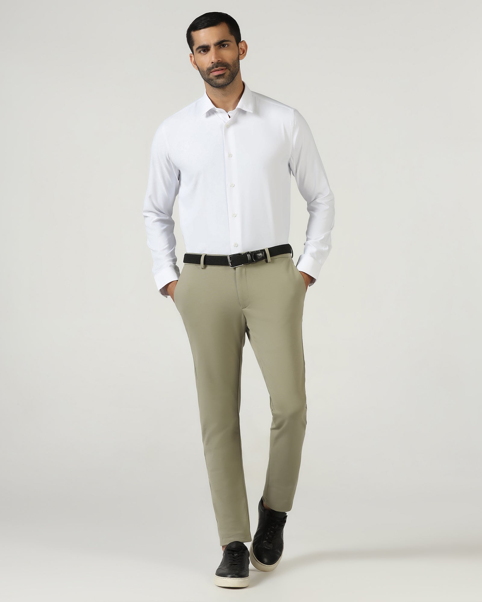 White Techpro Solid Shirt - Shephard