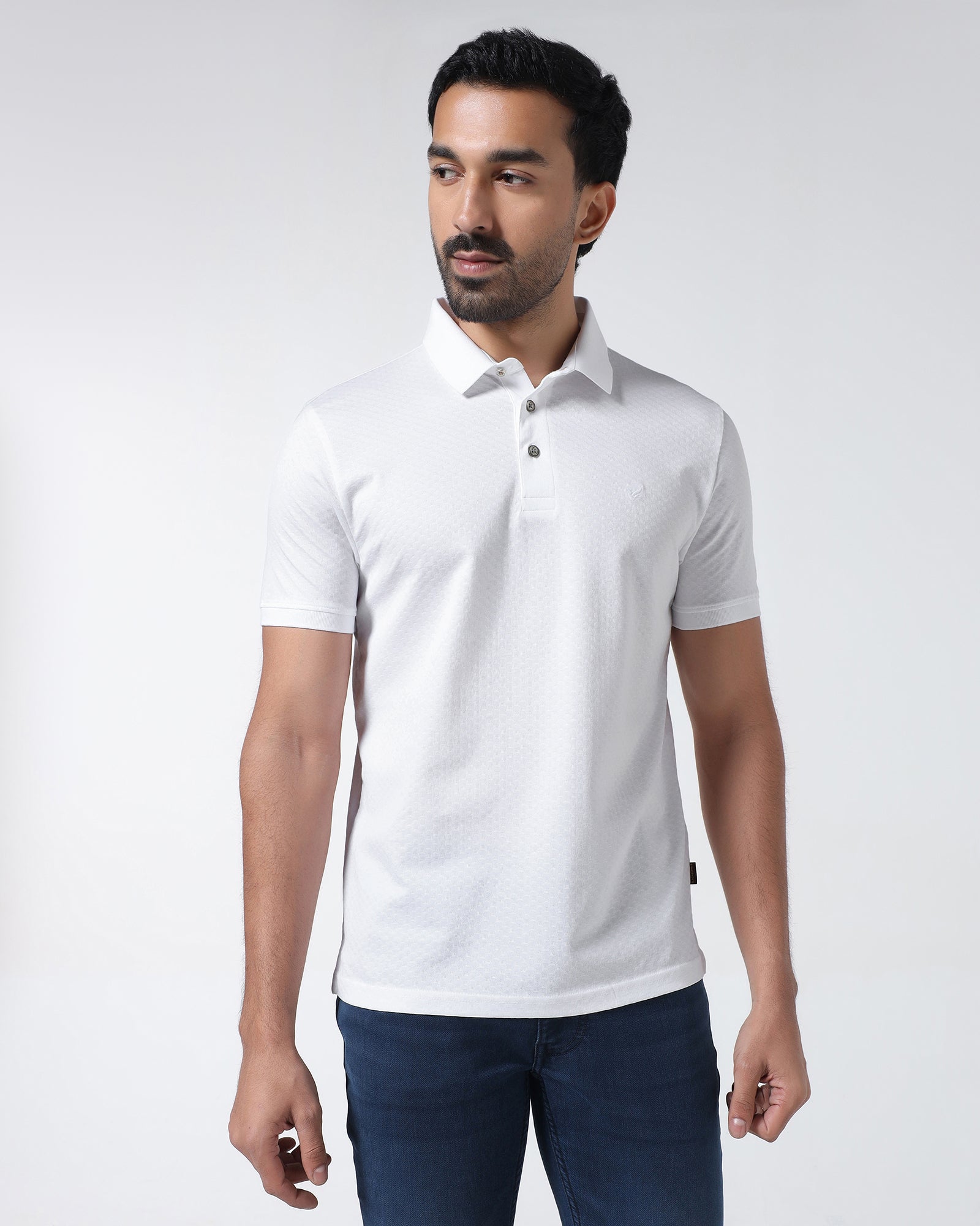 White Textured Polo - Gama