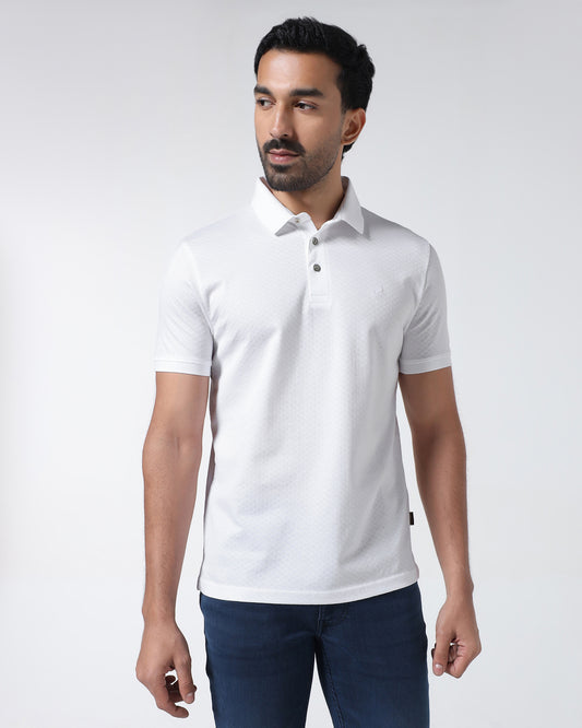 White Textured Polo - Gama