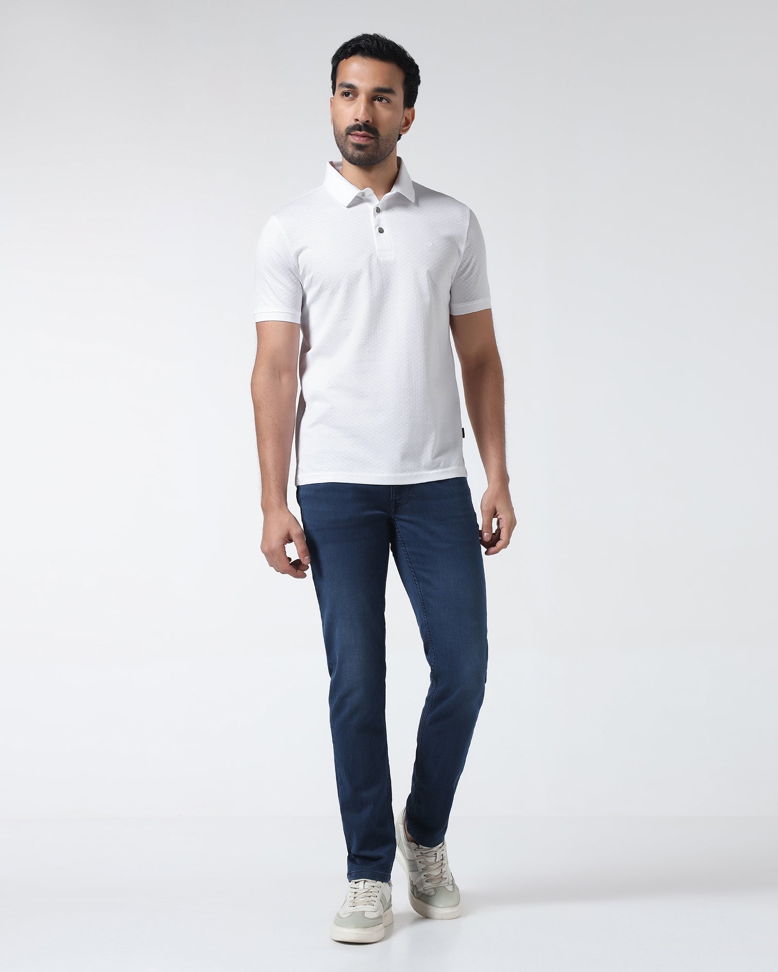 White Textured Polo - Gama