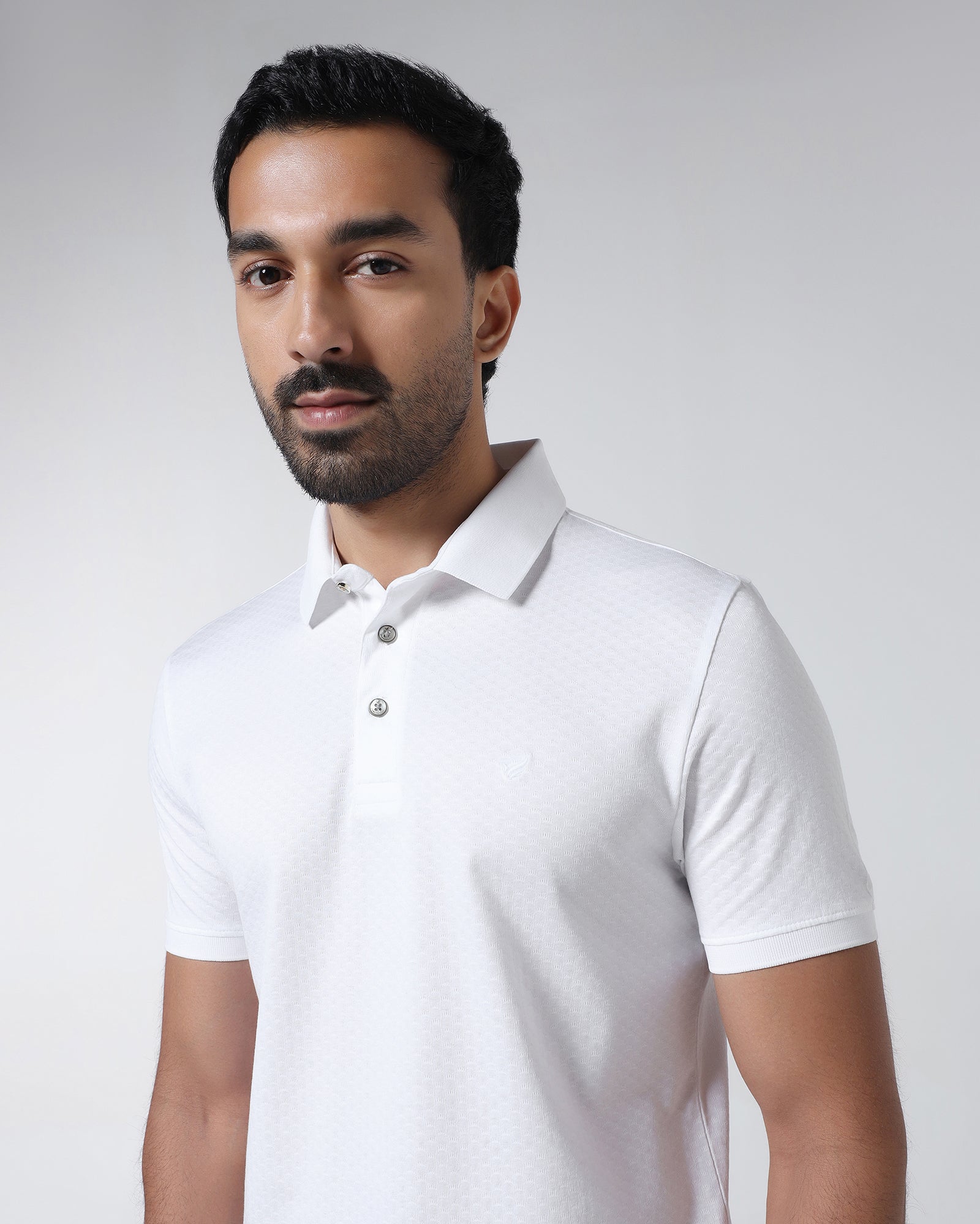 White Textured Polo - Gama