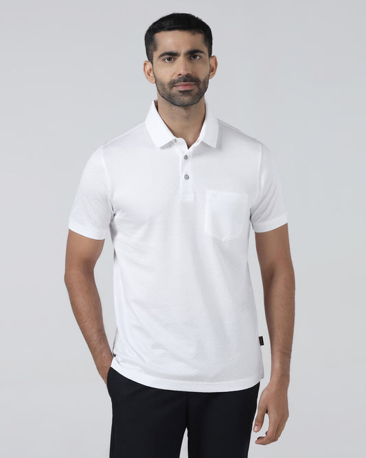 White Textured Polo - Gama