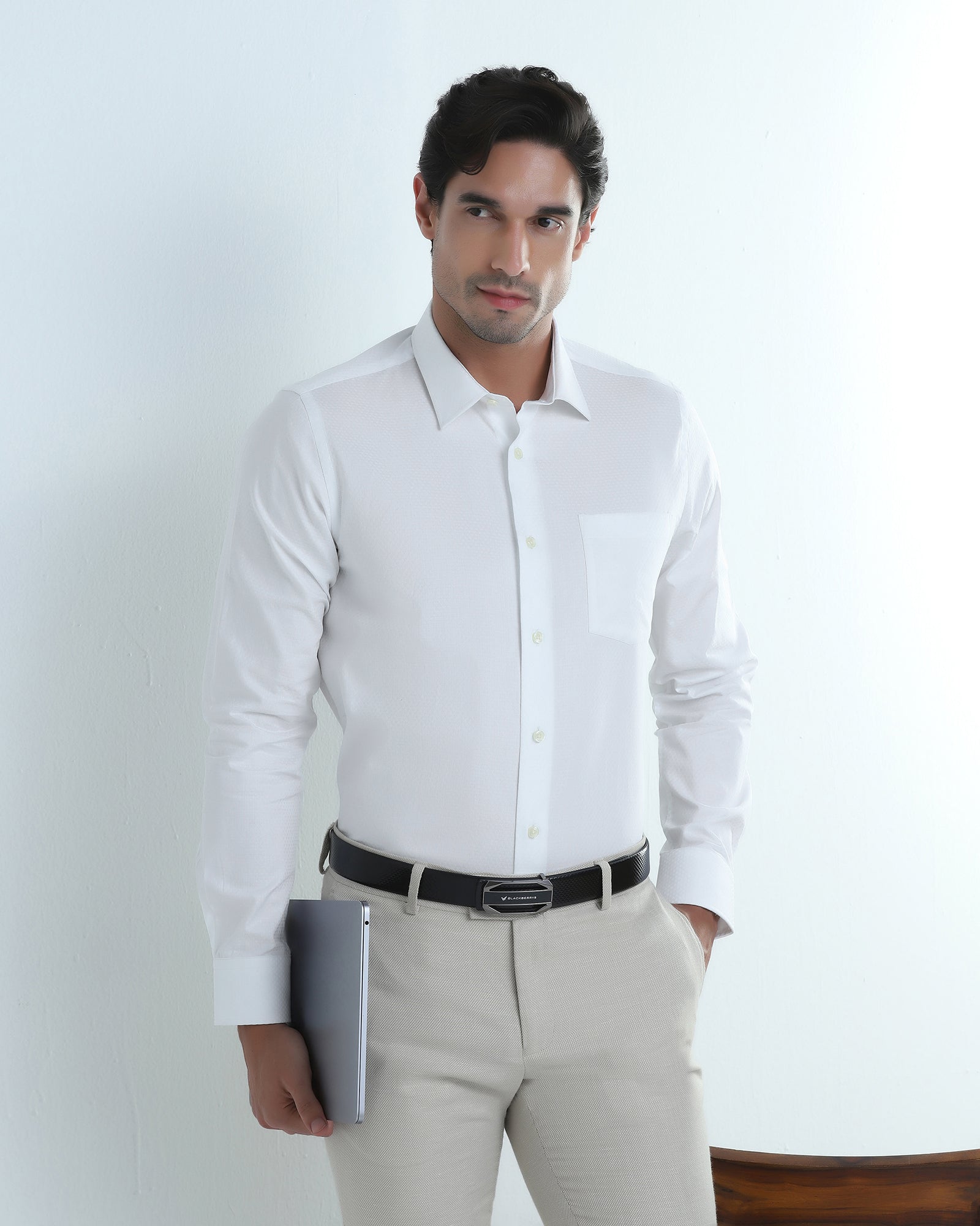 White Textured Shirt - Buzo