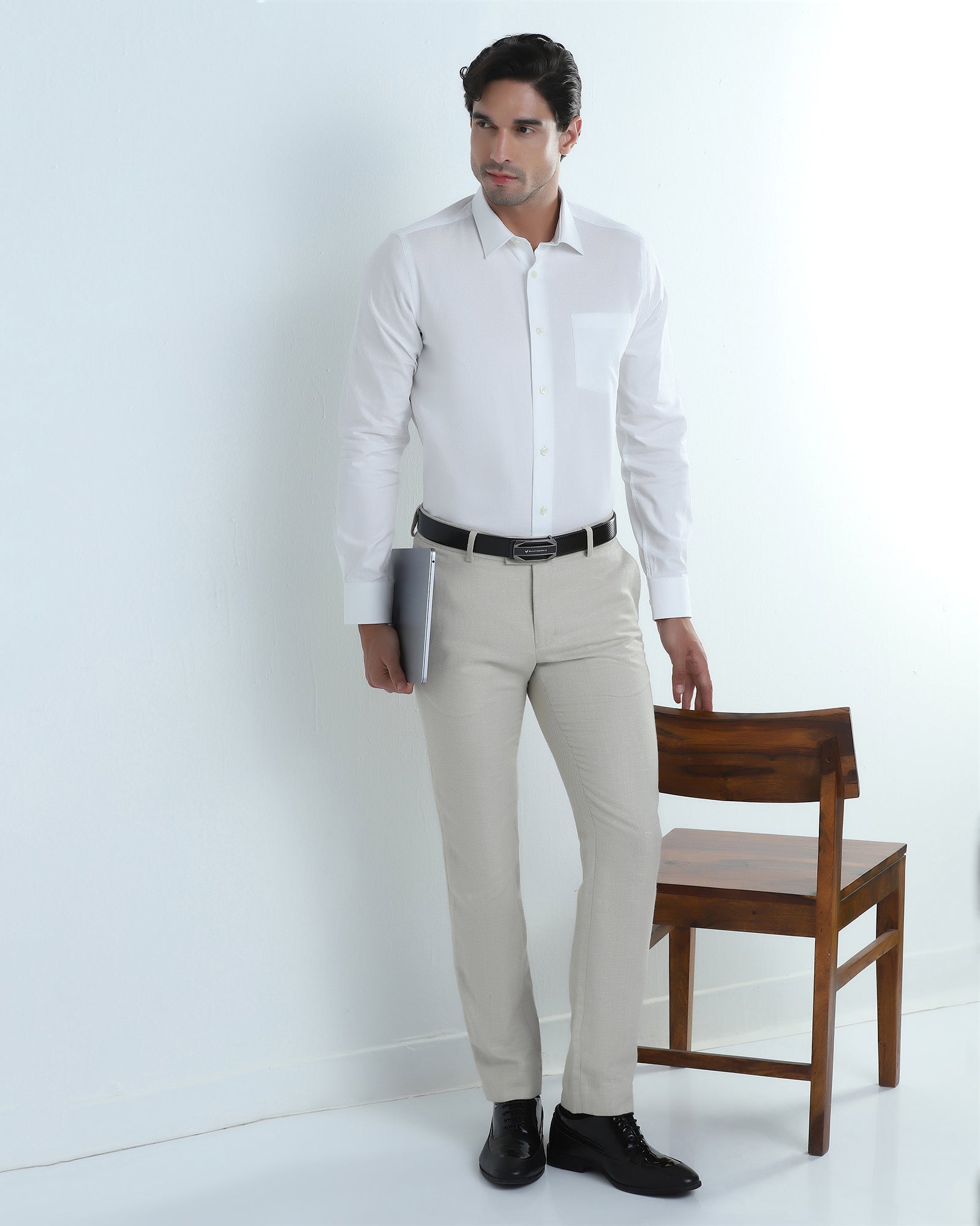 White Textured Shirt - Buzo