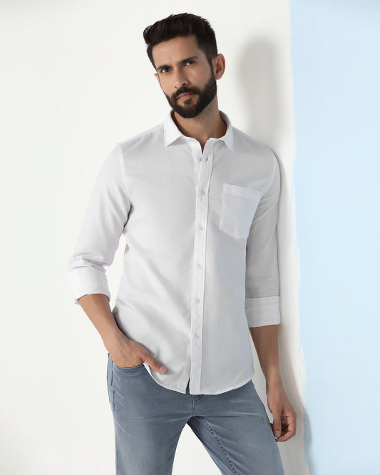 White Textured Shirt - Caty