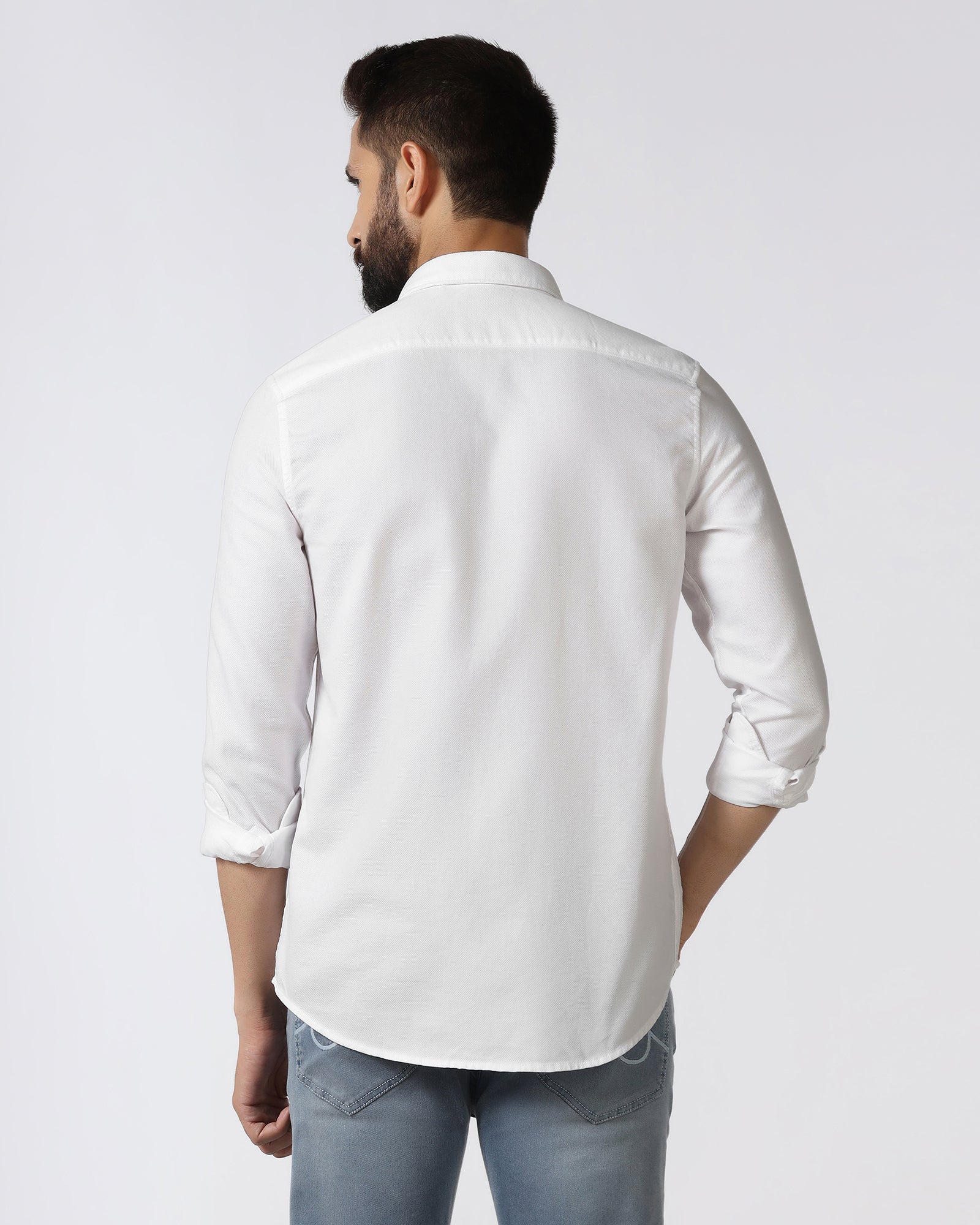 White Textured Shirt - Caty